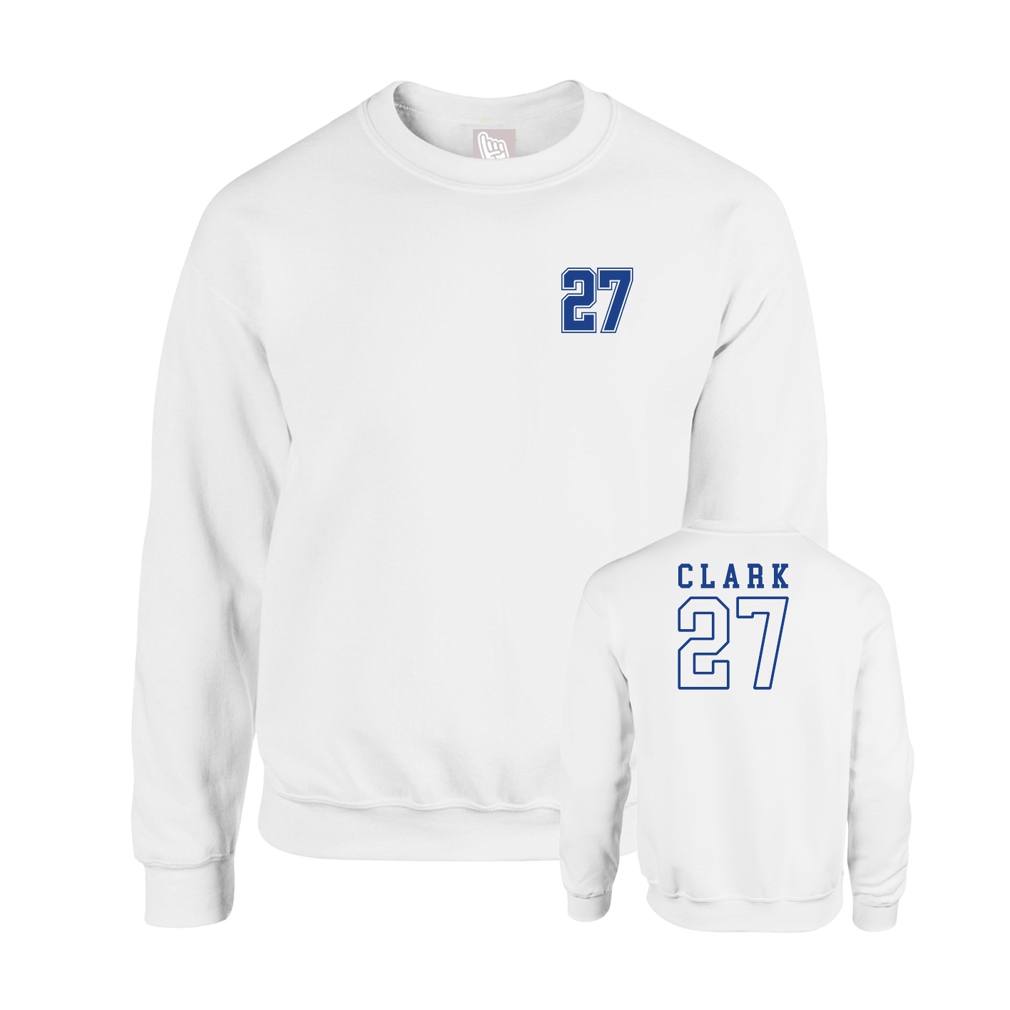 Fleece Crew — Chest Back in White
