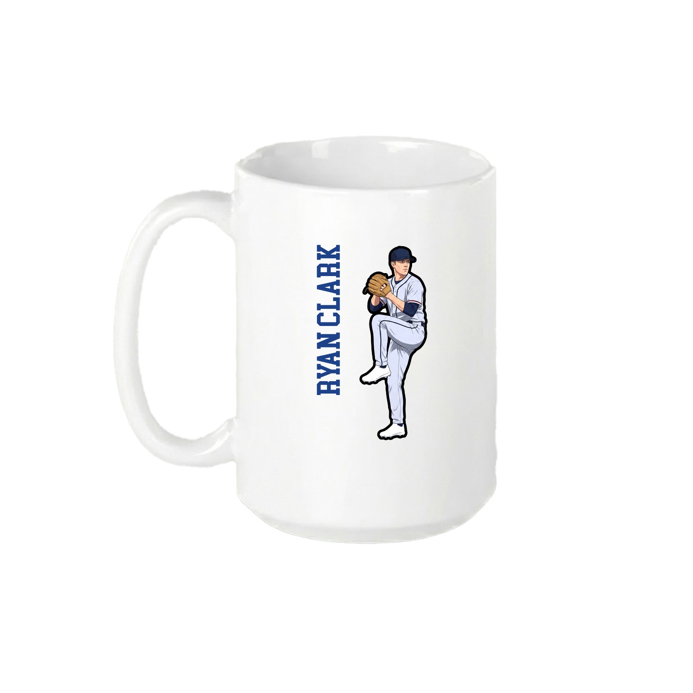 15oz Coffee Mug — Name Vertical in White