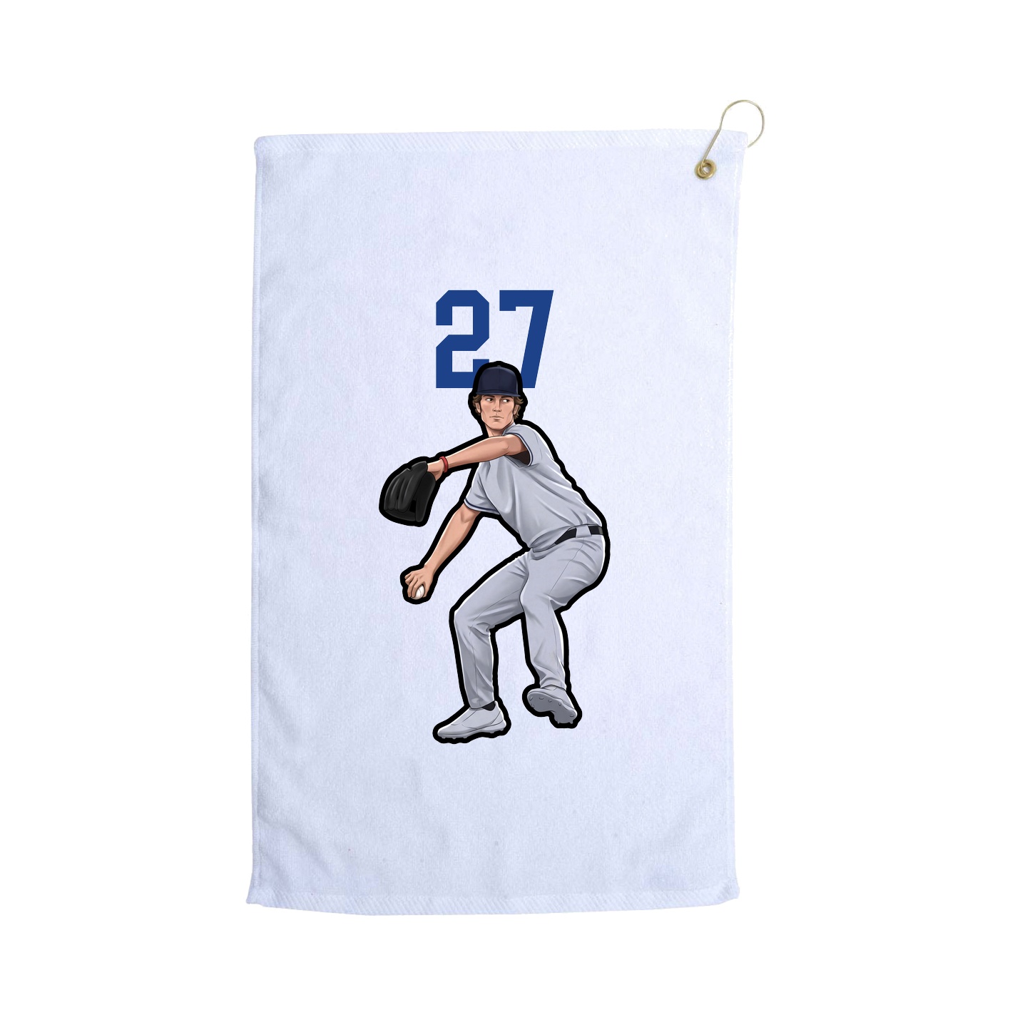 Golf Towel — Number Top in White