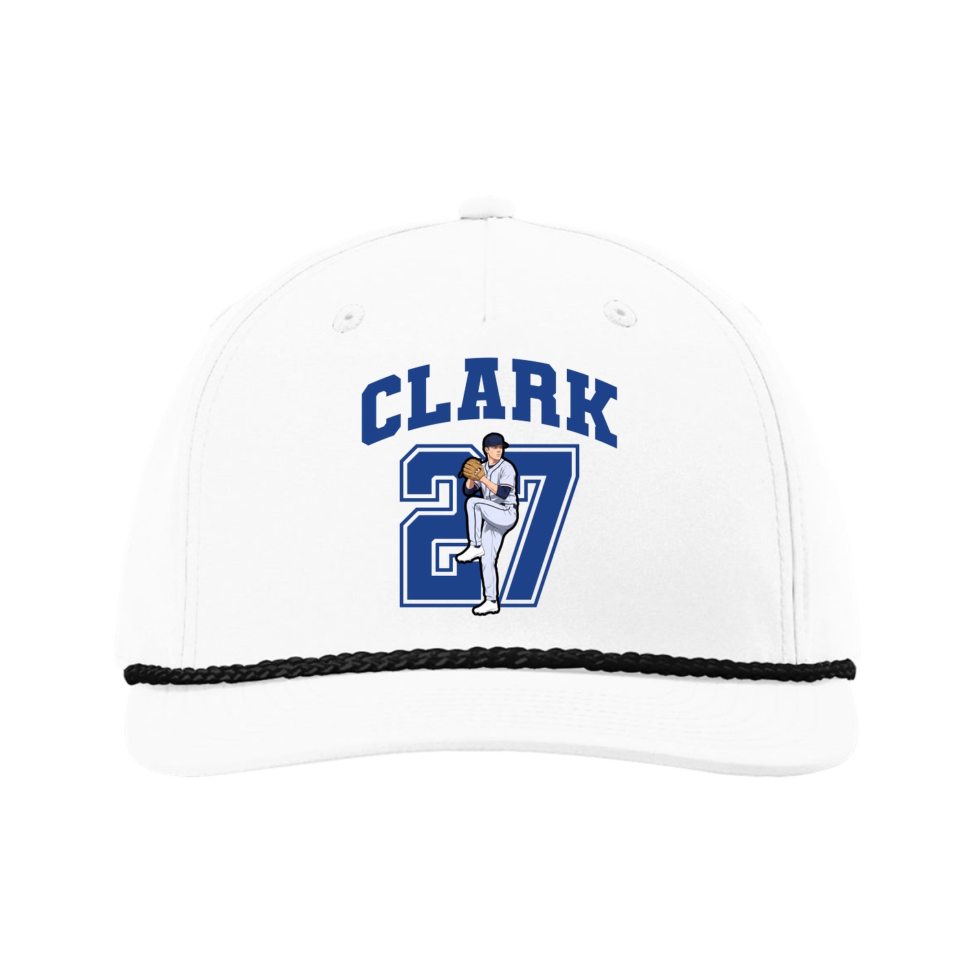 Five-Panel Classic Rope Cap — Number in White