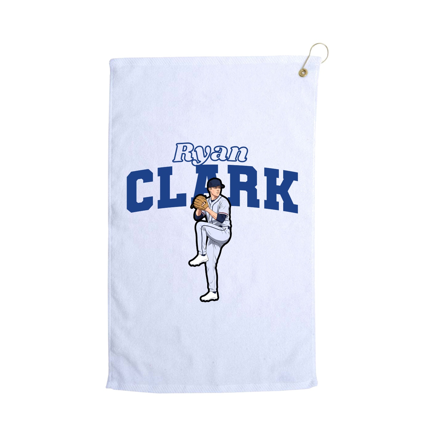 Golf Towel — Name Arch in White