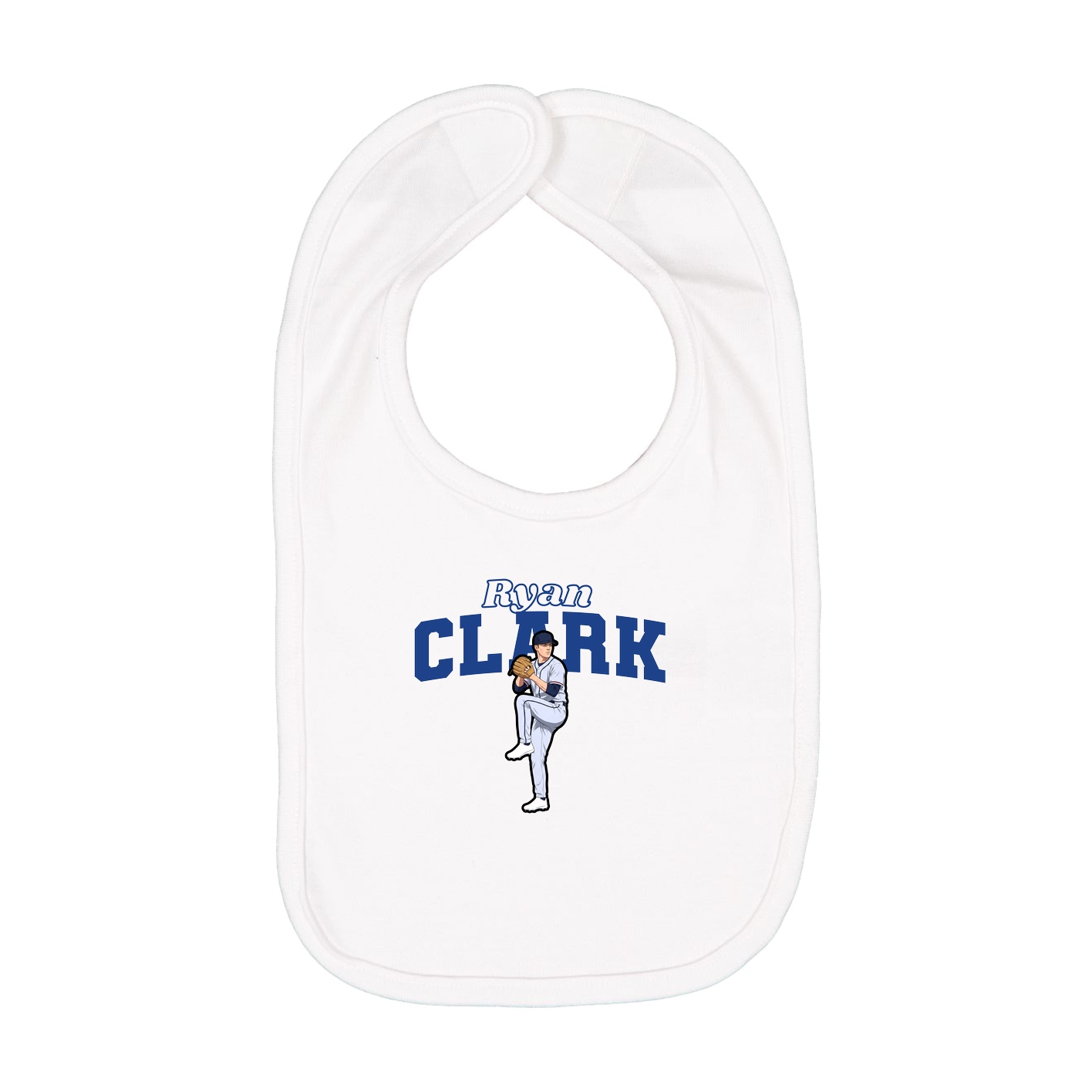 Infant Bib — Name Arch in White