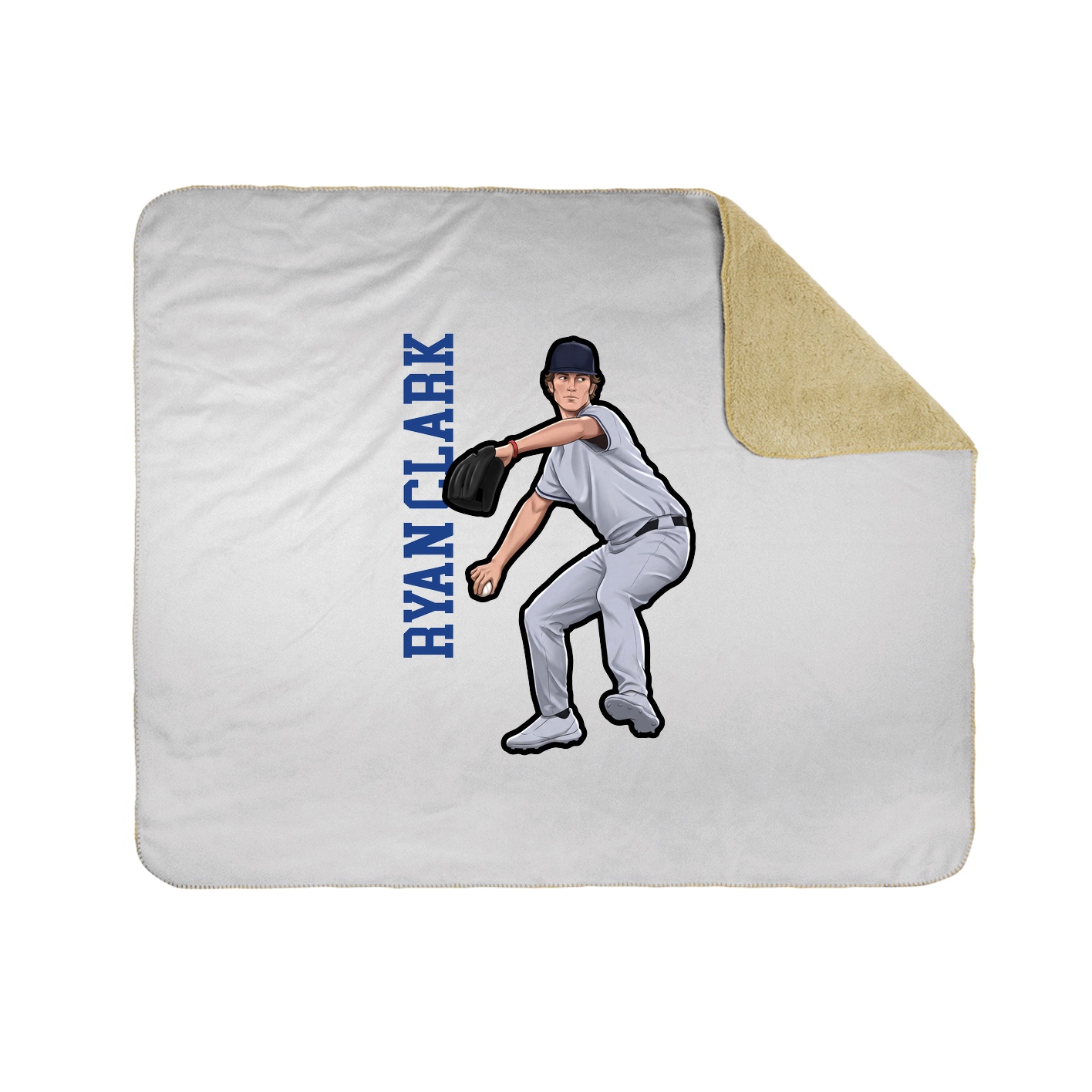 Throw Blanket — Name Vertical in White