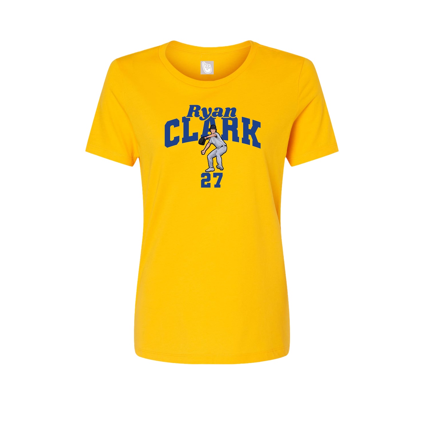 Fitted Women's Tee — Signature Arch in Gold