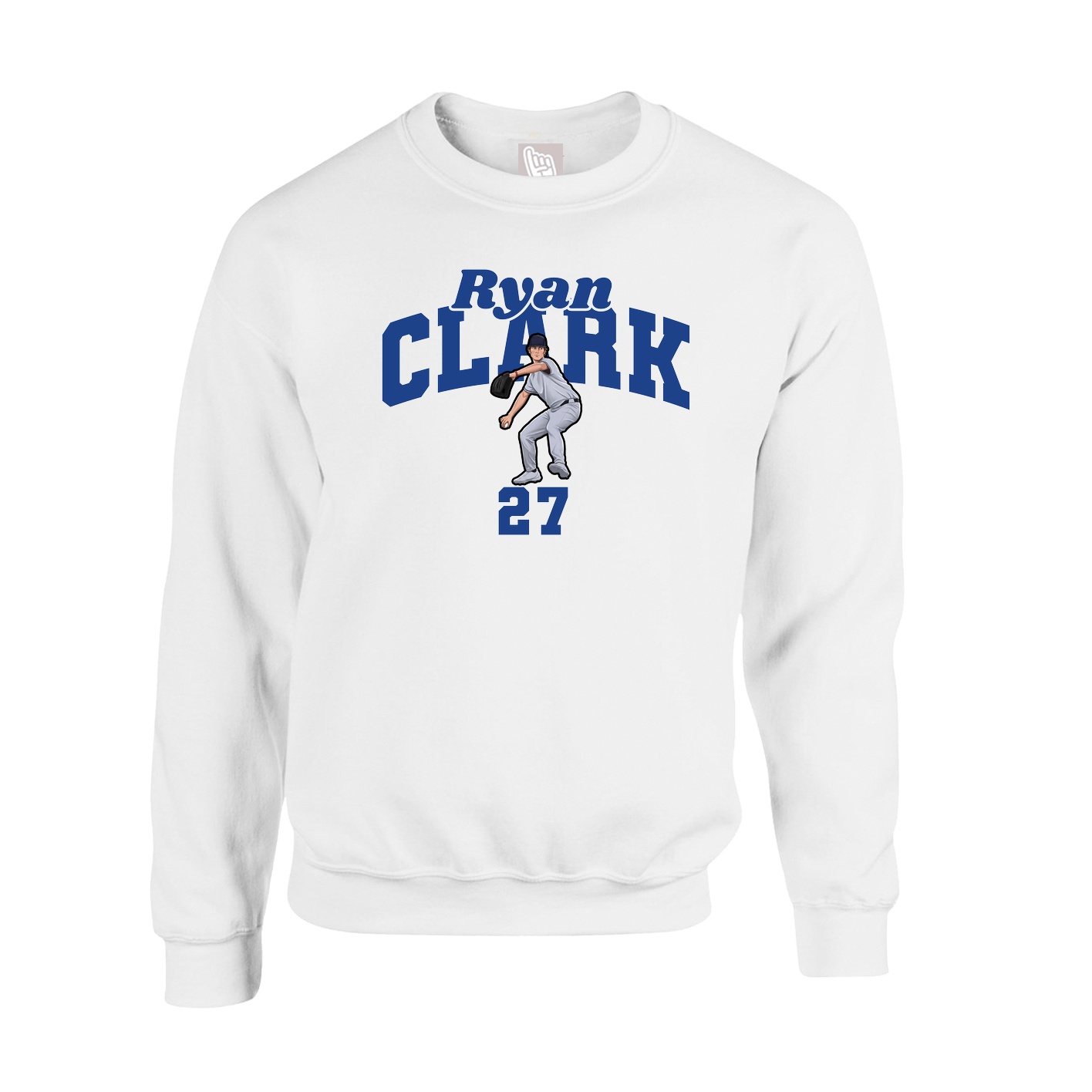 Fleece Crew — Signature Arch in White