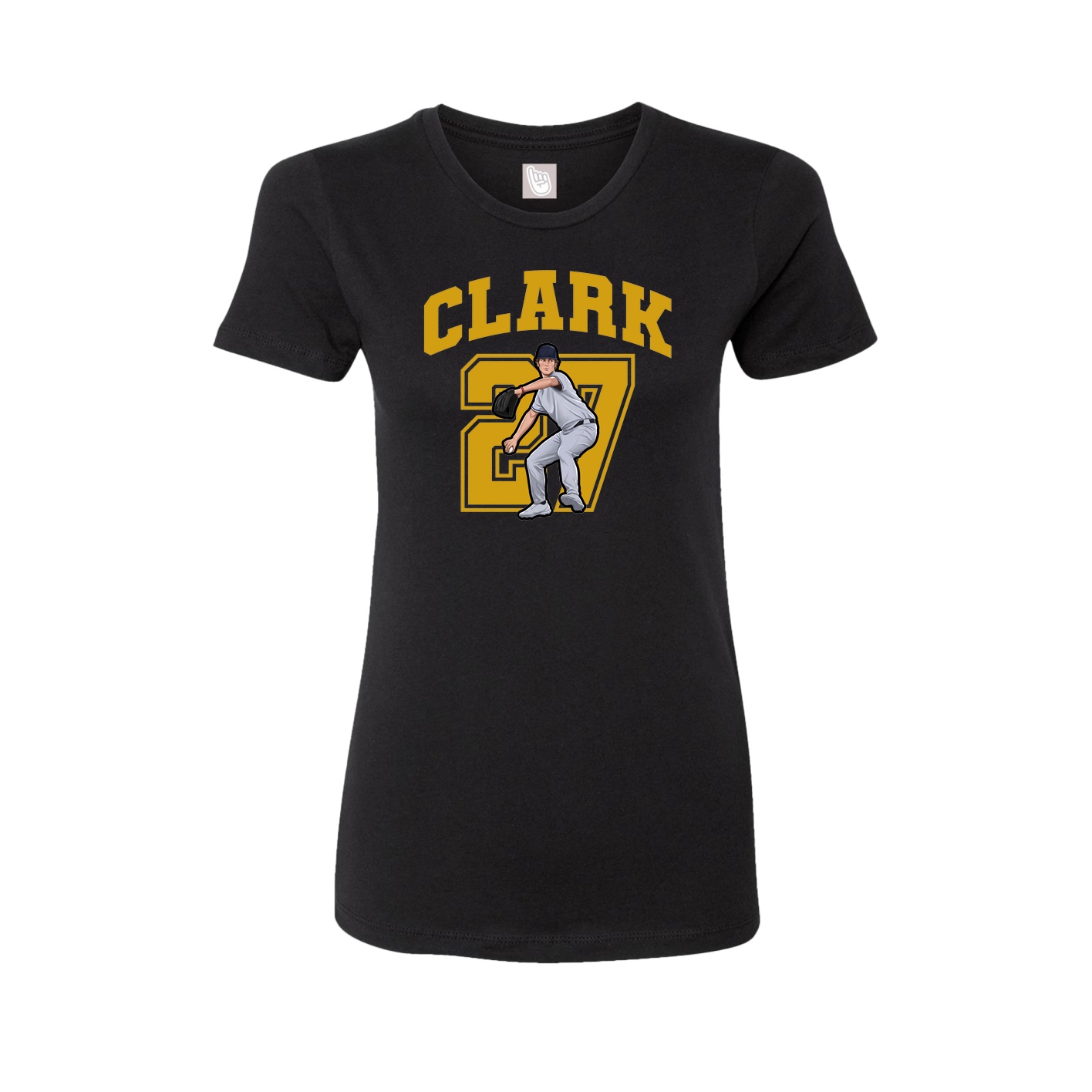 Fitted Women's Tee — Number in Black