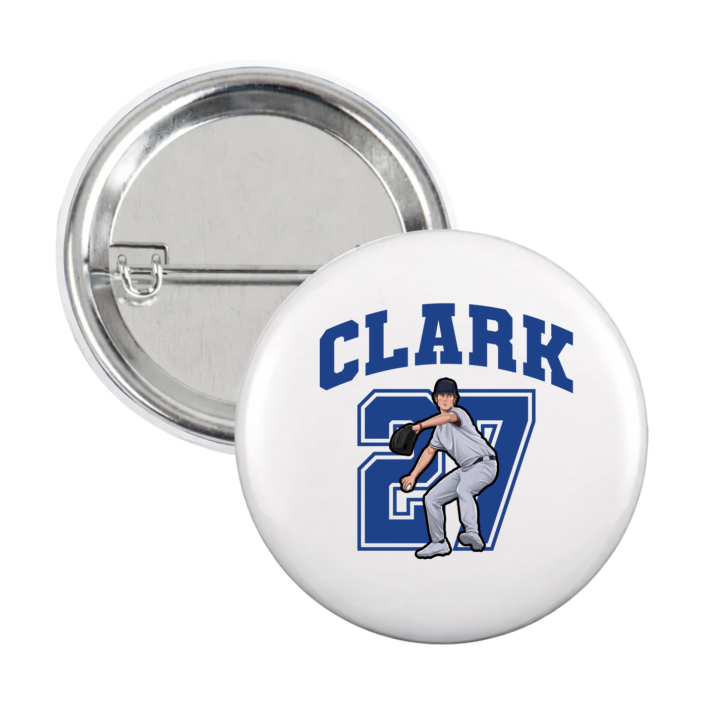Game Day Button — Number in White