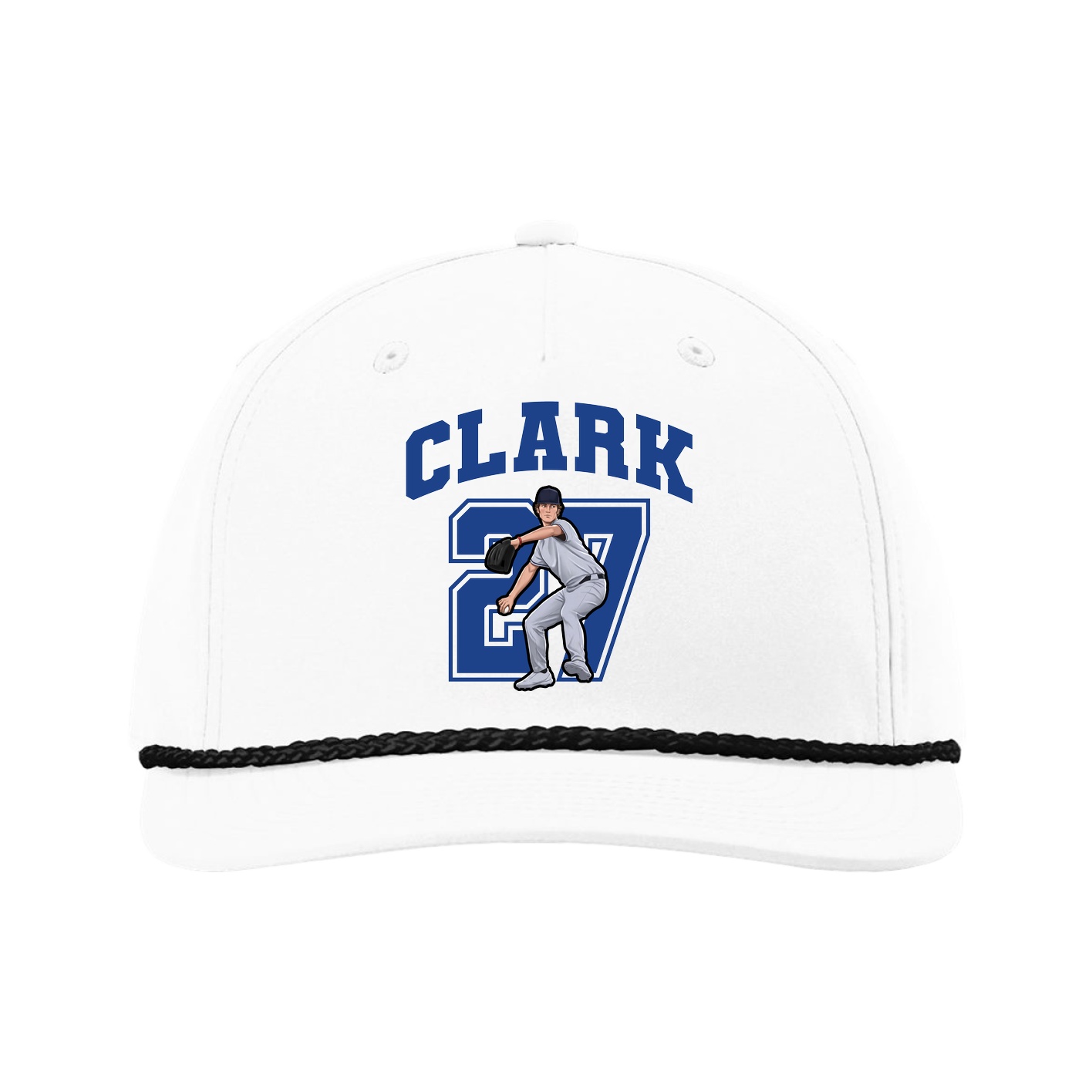 Five-Panel Classic Rope Cap — Number in White