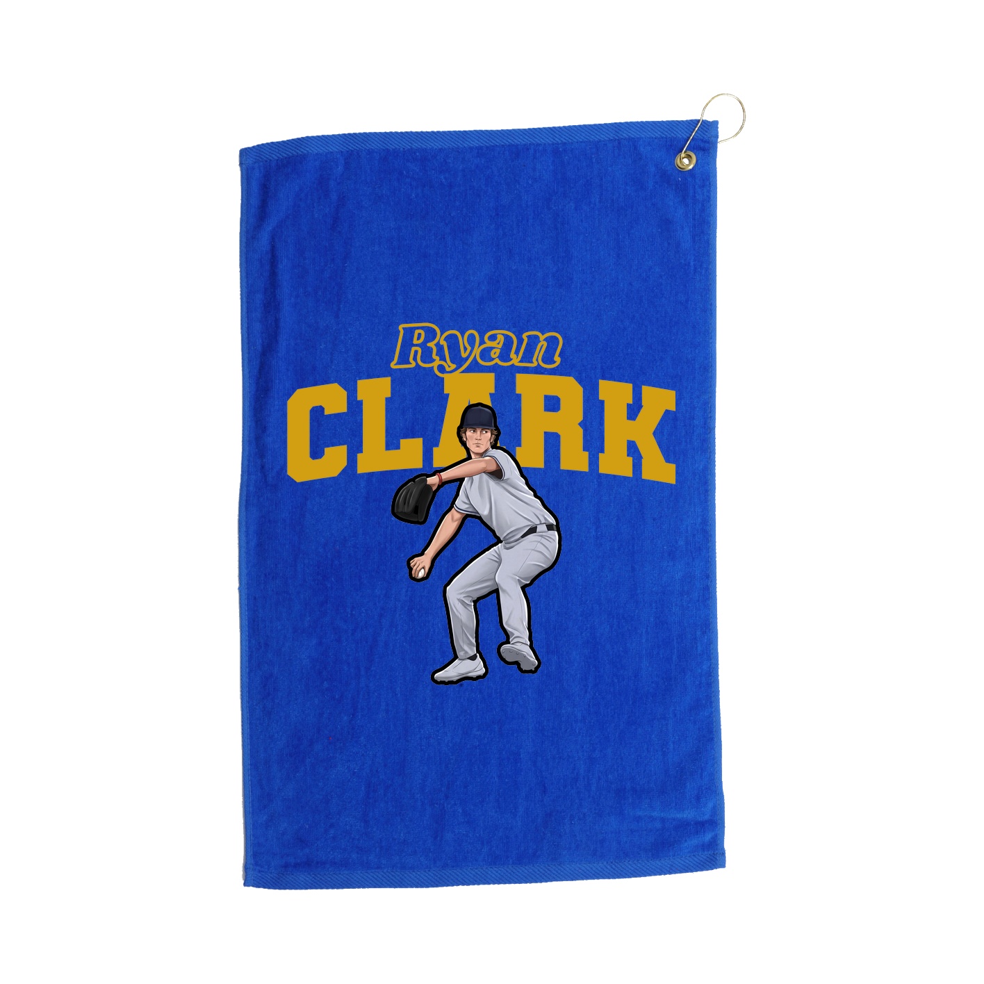 Golf Towel — Name Arch in Royal