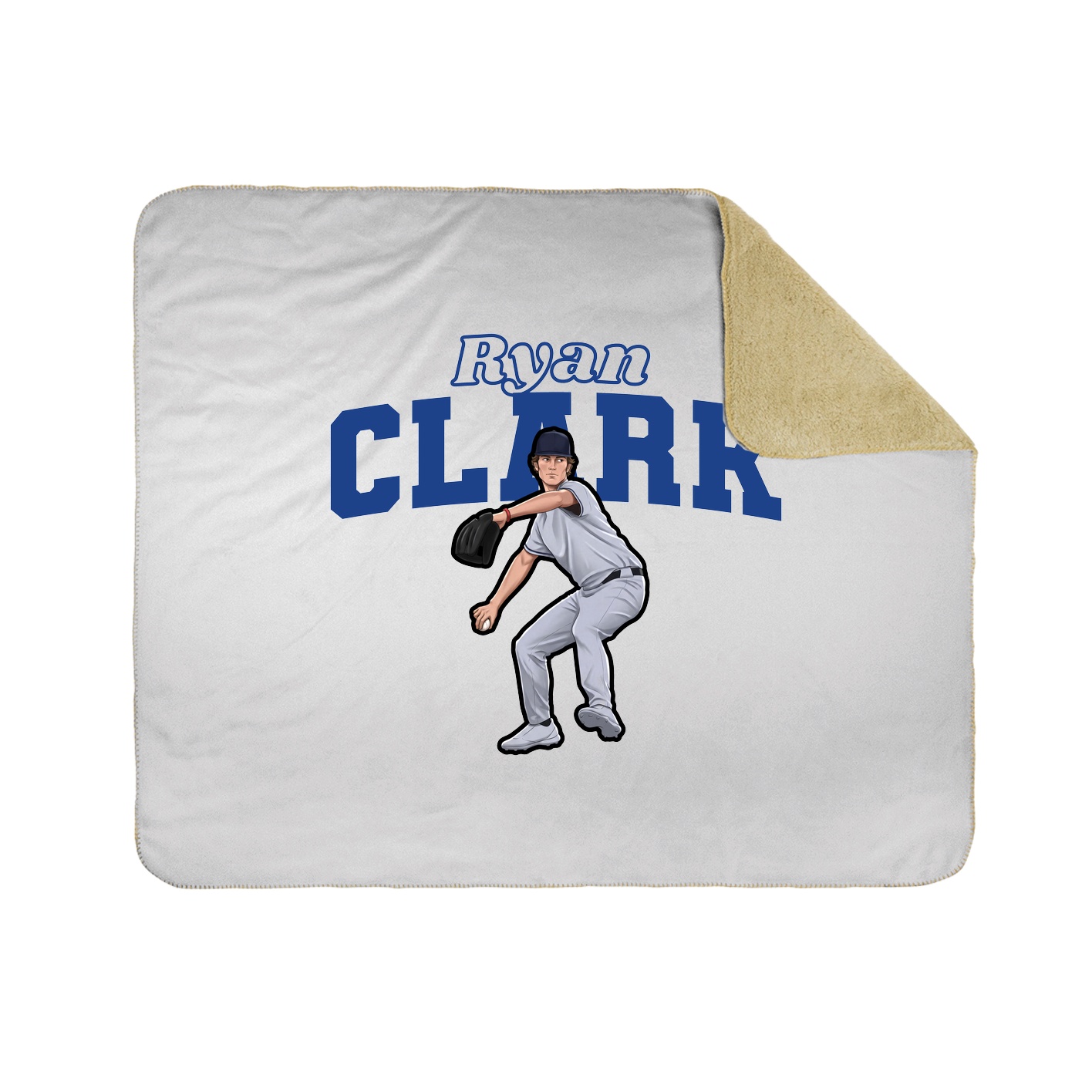 Throw Blanket — Name Arch in White