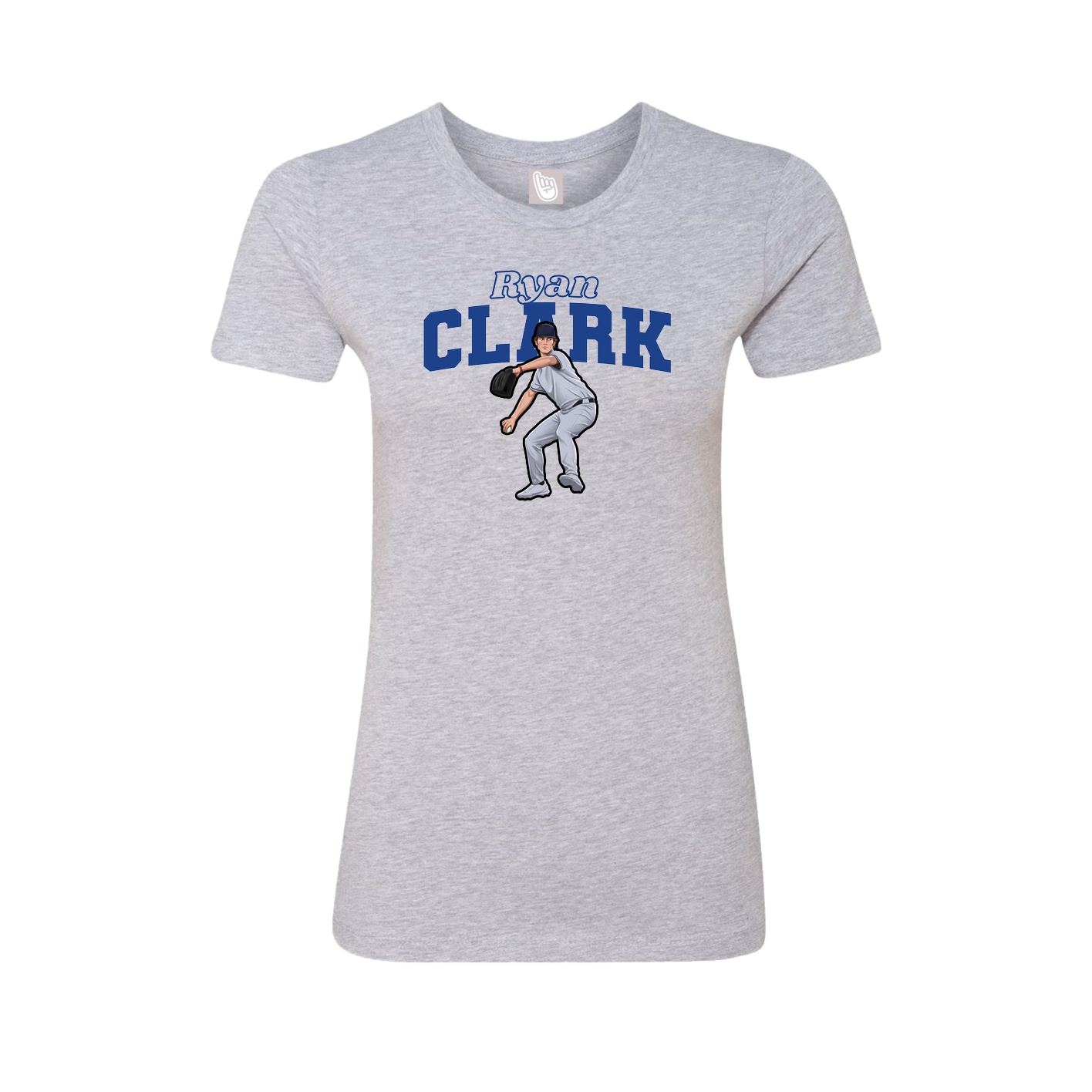 Fitted Women's Tee — Name Arch in Grey