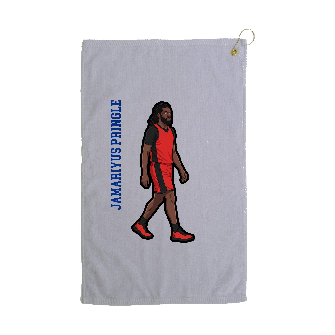 Golf Towel — Name Vertical in Grey