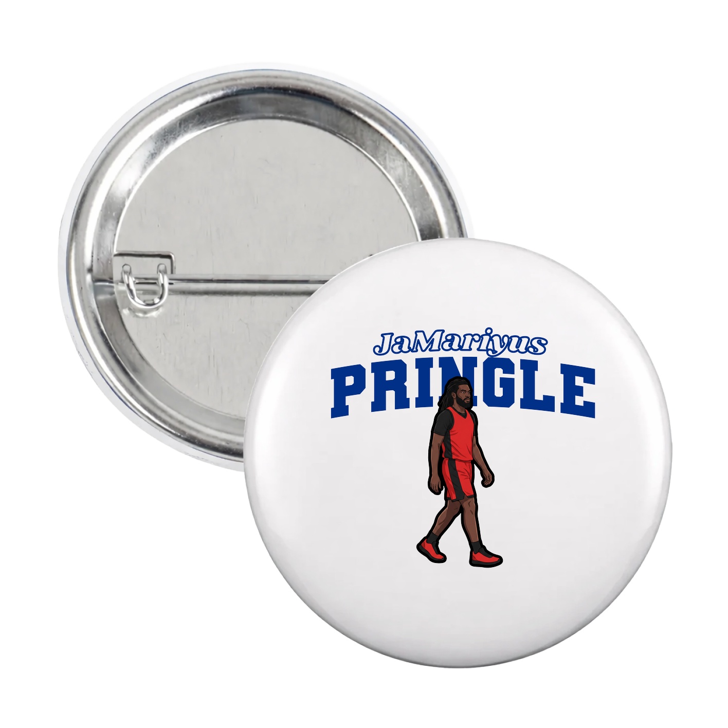 Game Day Button — Name Arch in White