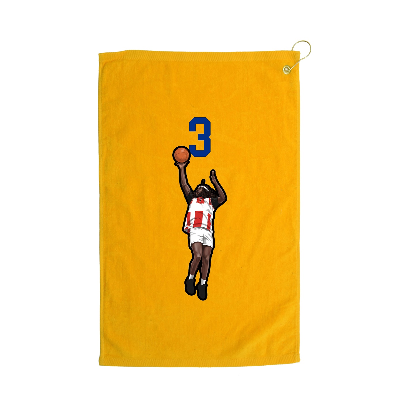 Golf Towel — Number Top in Gold