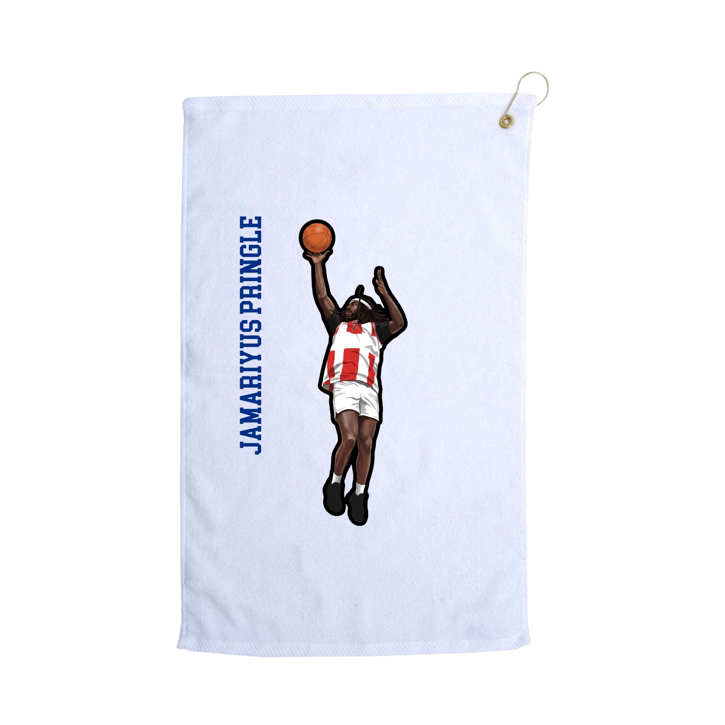 Golf Towel — Name Vertical in White