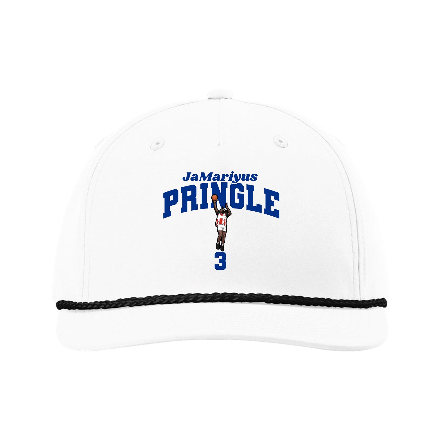 Five-Panel Classic Rope Cap — Signature Arch in White