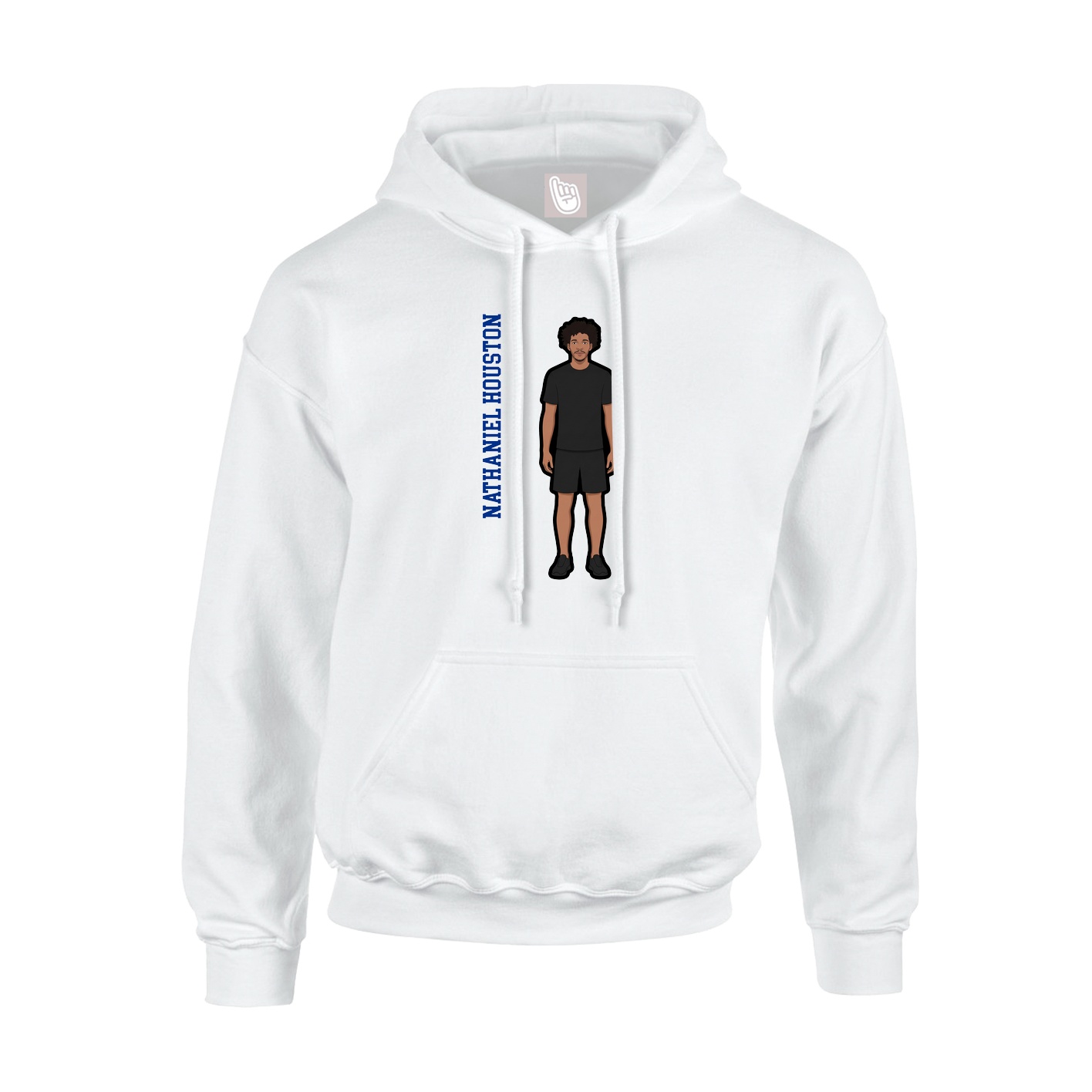Youth Hoodie — Name Vertical in White