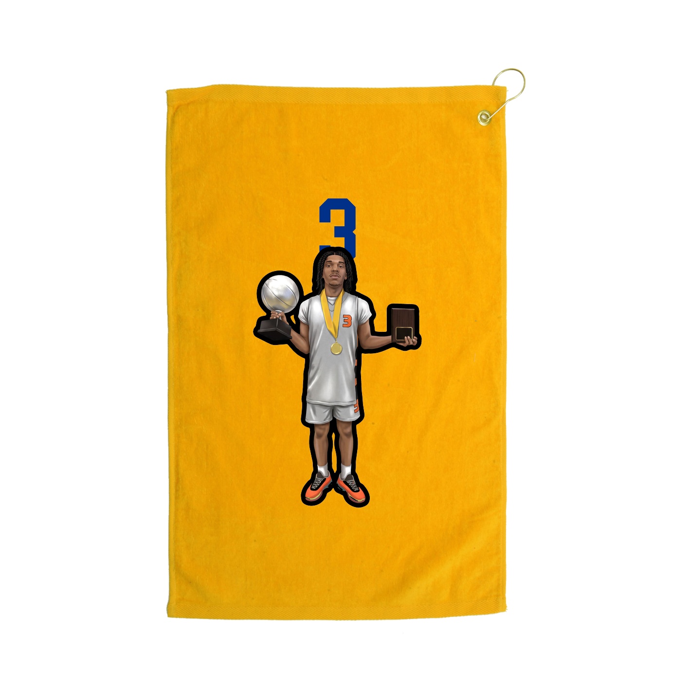 Golf Towel — Number Top in Gold