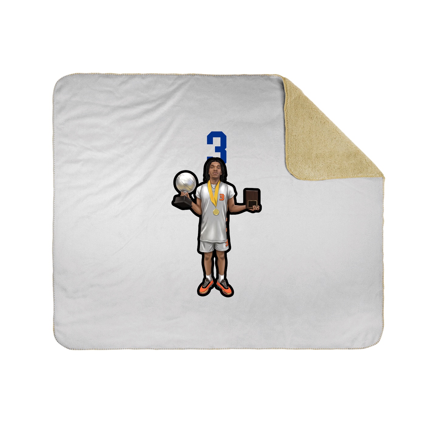 Throw Blanket — Number Top in White