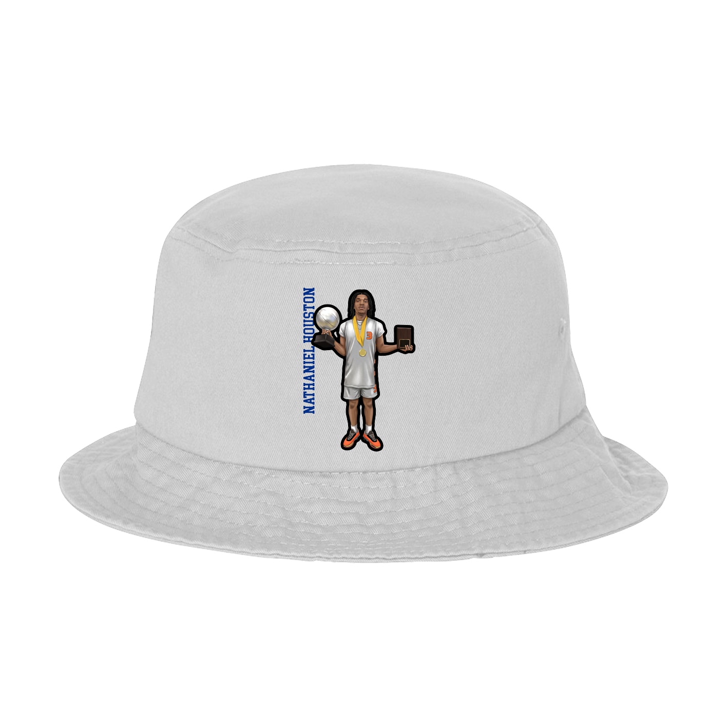 Bucket Cap — Name Vertical in White