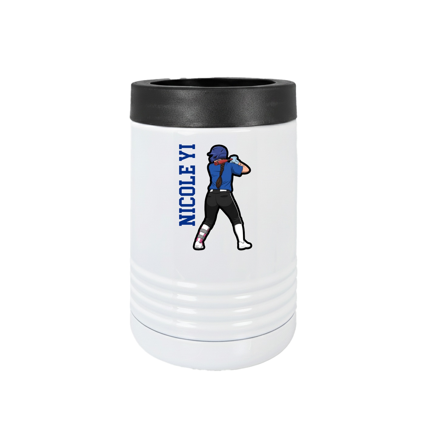 Beverage Holder — Name Vertical in White