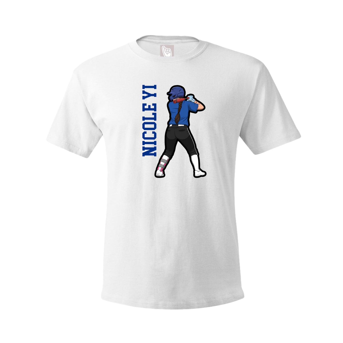 Tee — Name Vertical in White