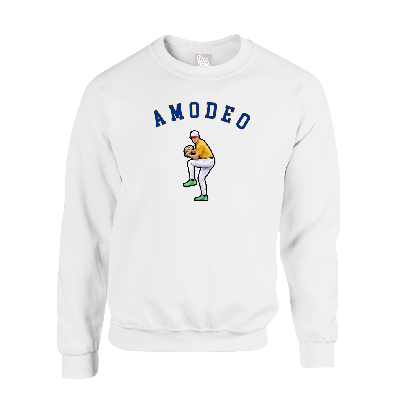 Fleece Crew — Shirsey Arch in White