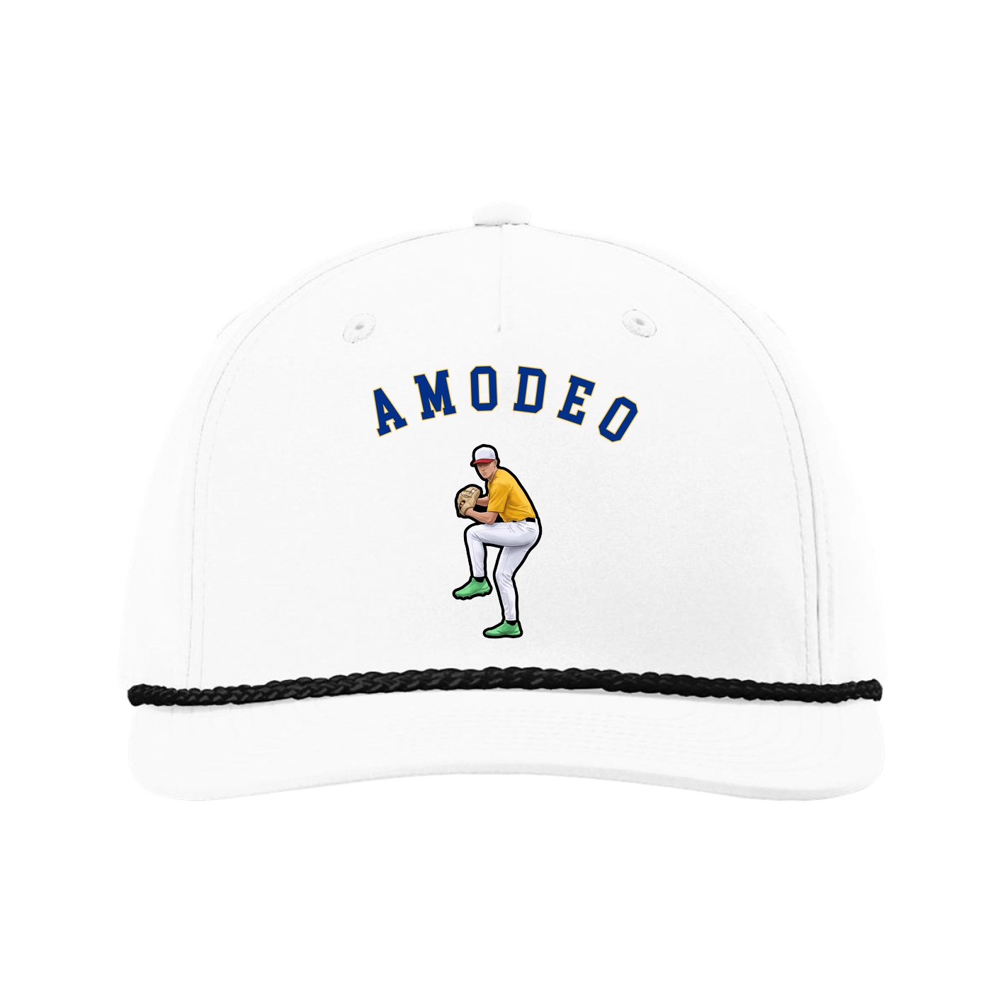 Five-Panel Classic Rope Cap — Shirsey Arch in White