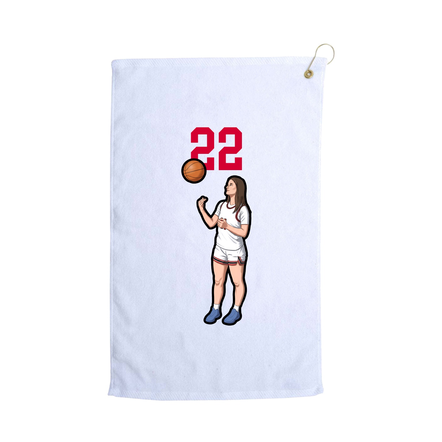 Golf Towel — Number Top in White