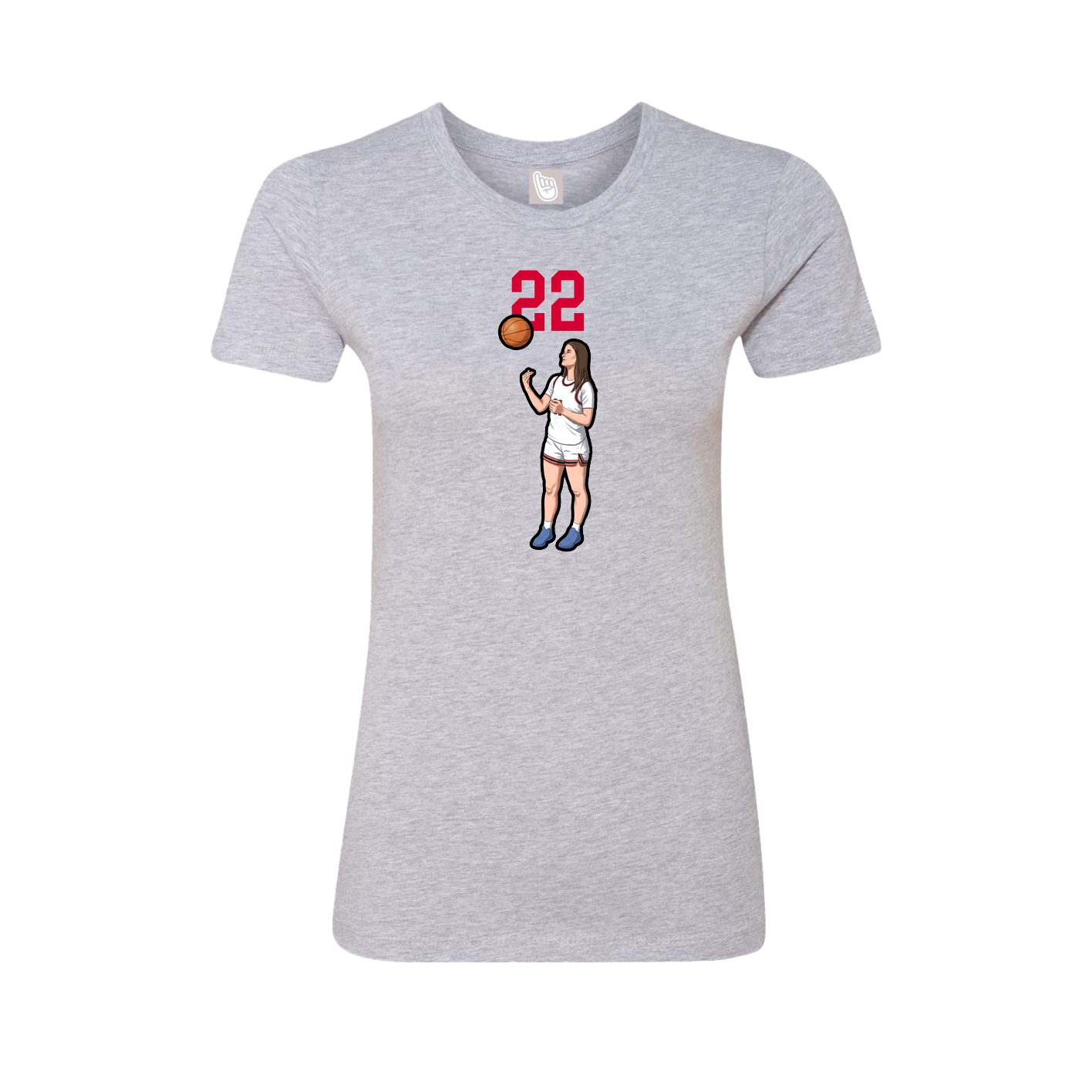 Fitted Women's Tee — Number Top in Grey