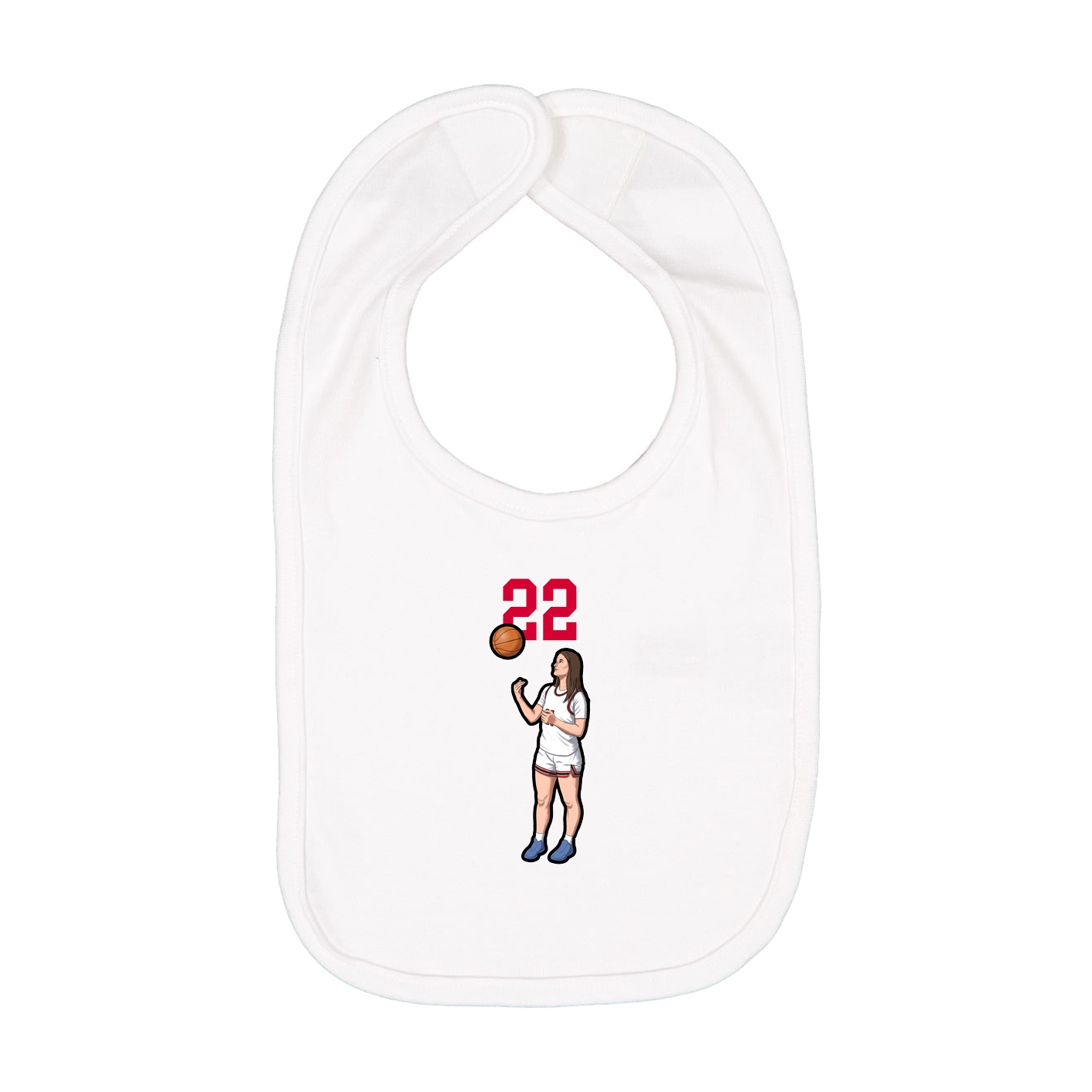 Infant Bib — Number Top in White