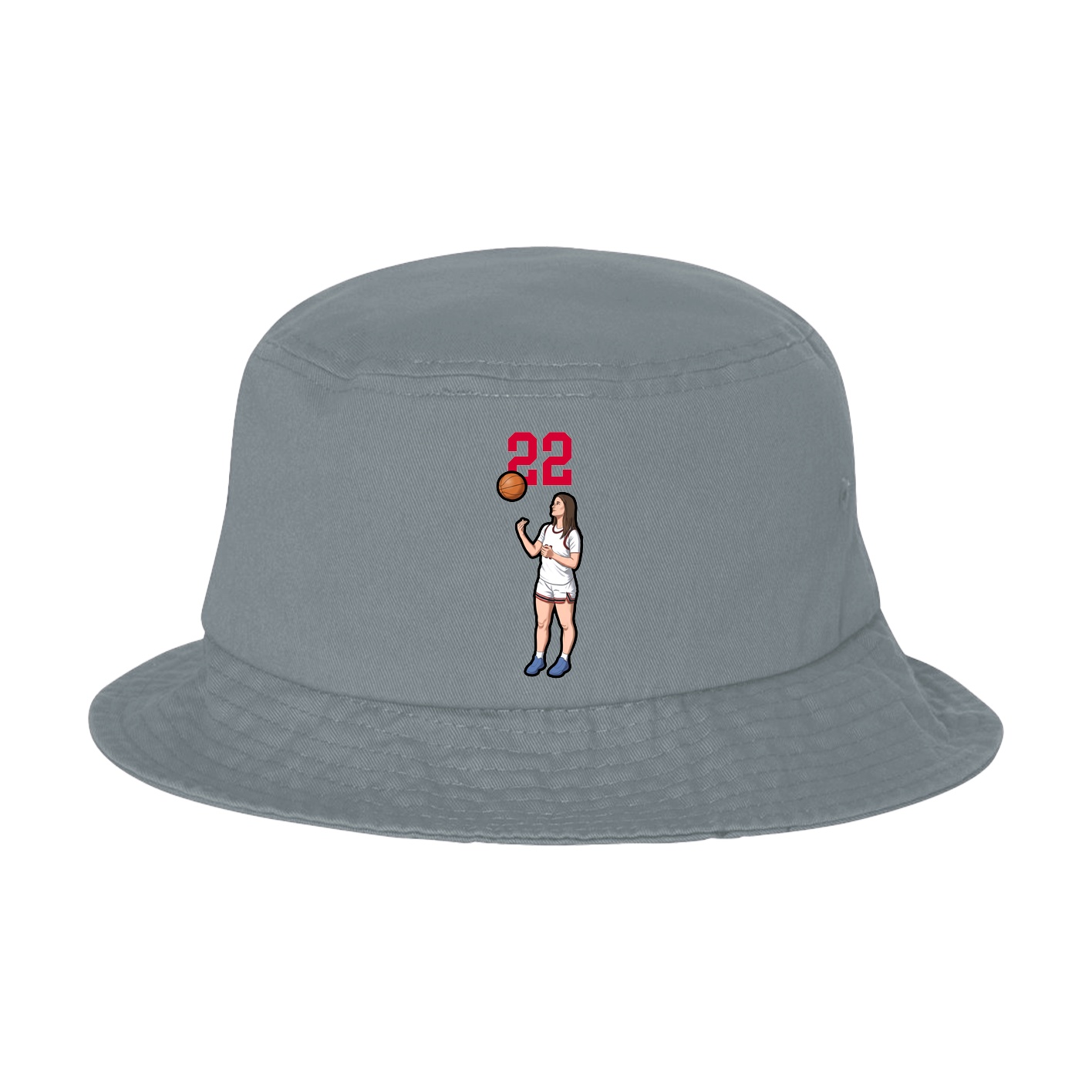 Bucket Cap — Number Top in Grey