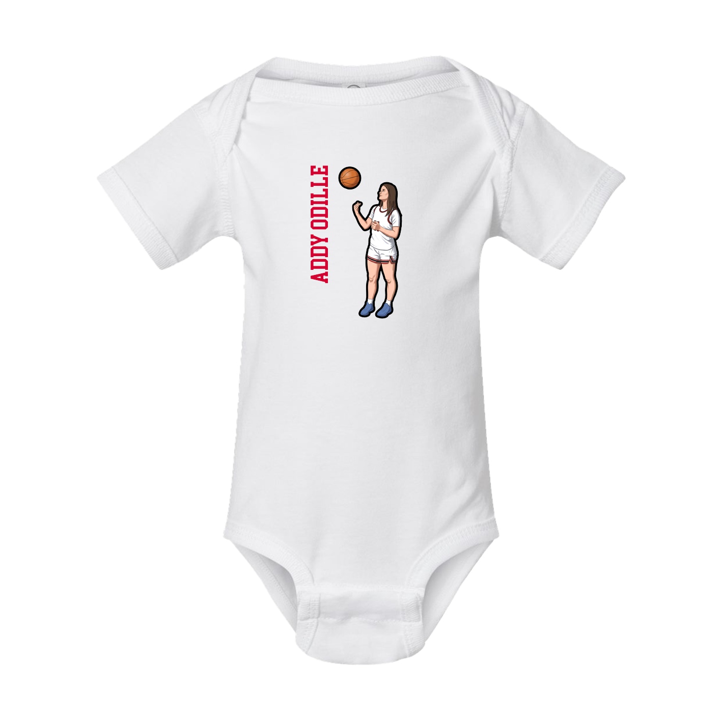 Baby Onesie — Name Vertical in White