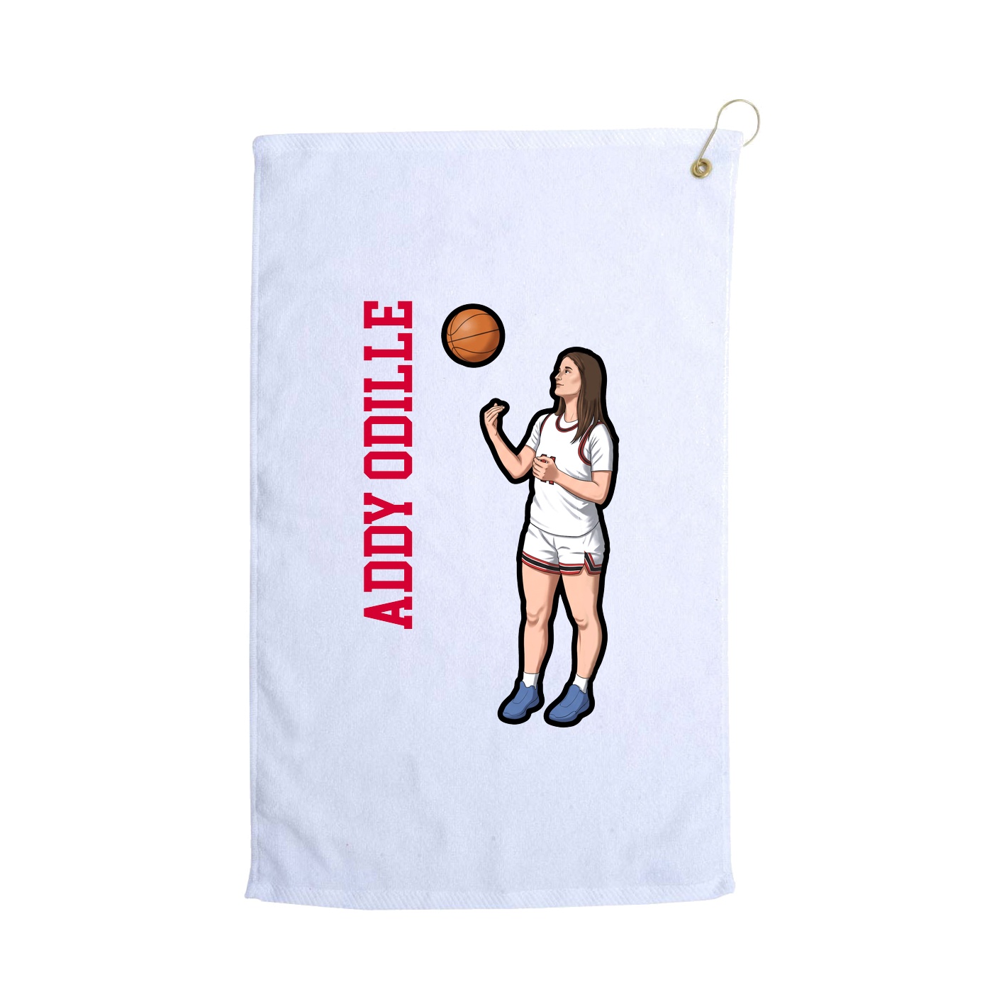 Golf Towel — Name Vertical in White