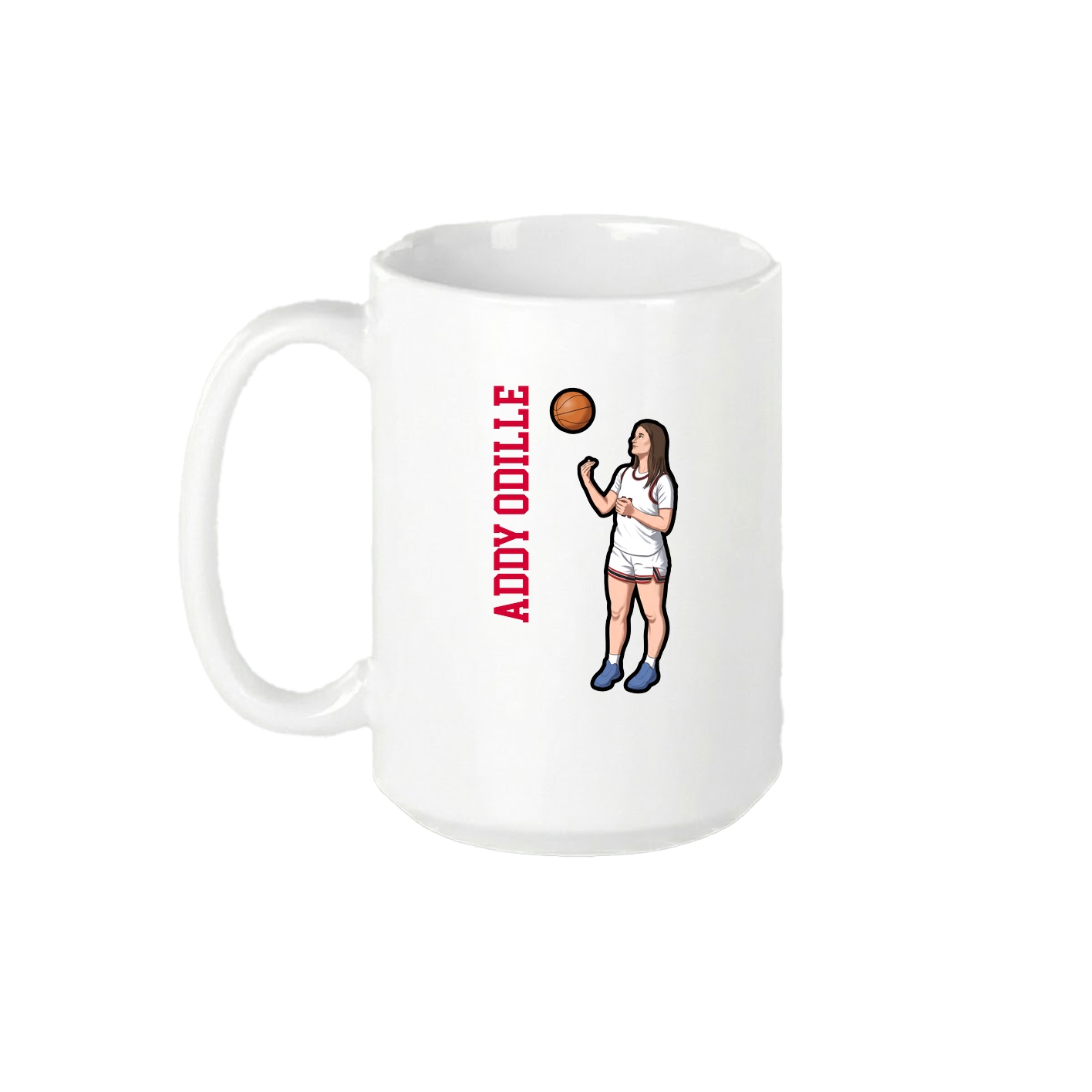 15oz Coffee Mug — Name Vertical in White