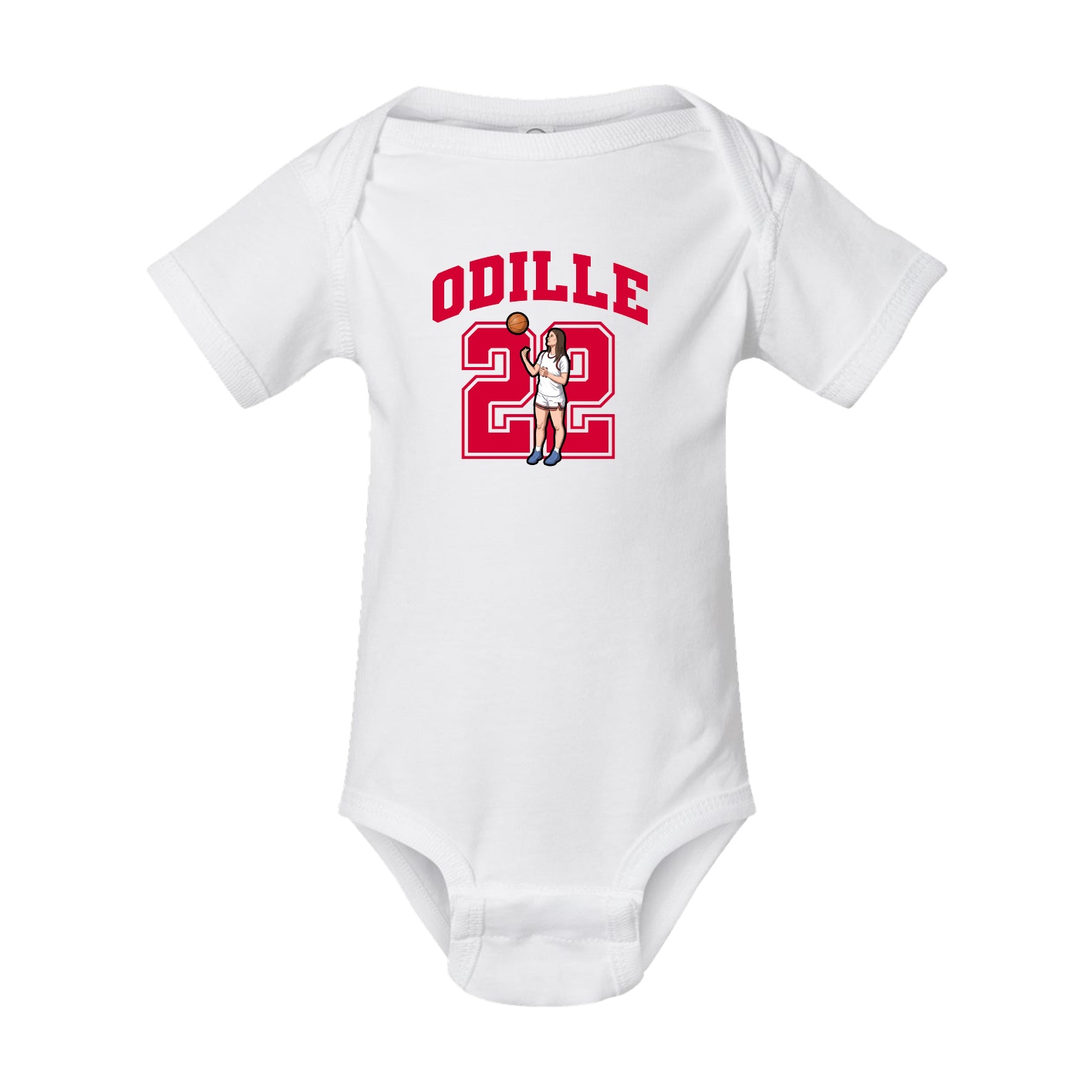 Baby Onesie — Number in White