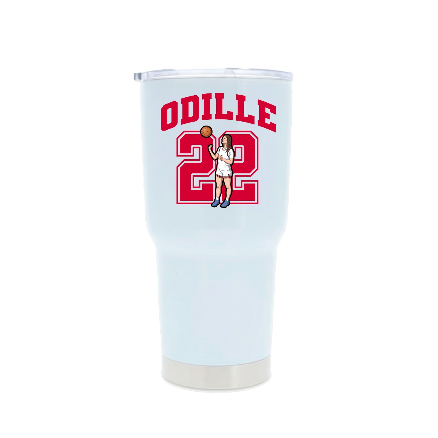 30oz Stainless Steel Tumbler — Number in White