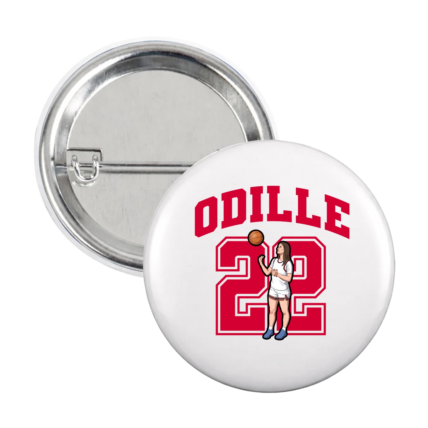 Game Day Button — Number in White