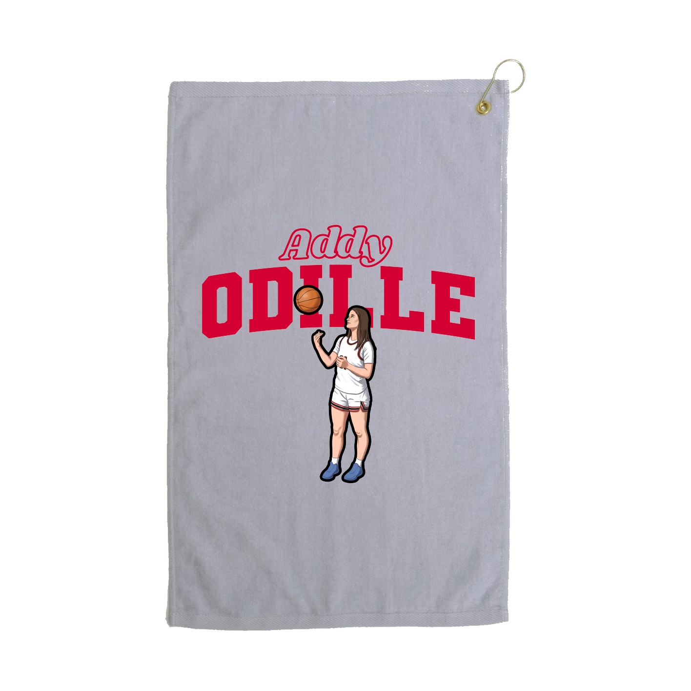 Golf Towel — Name Arch in Grey