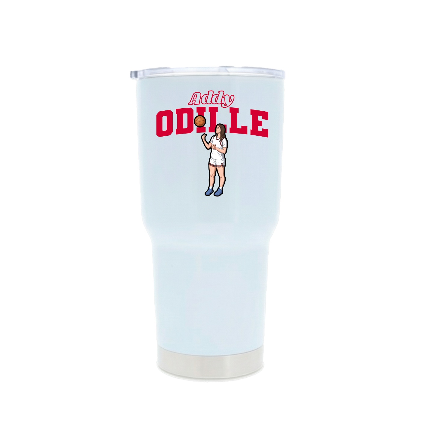30oz Stainless Steel Tumbler — Name Arch in White
