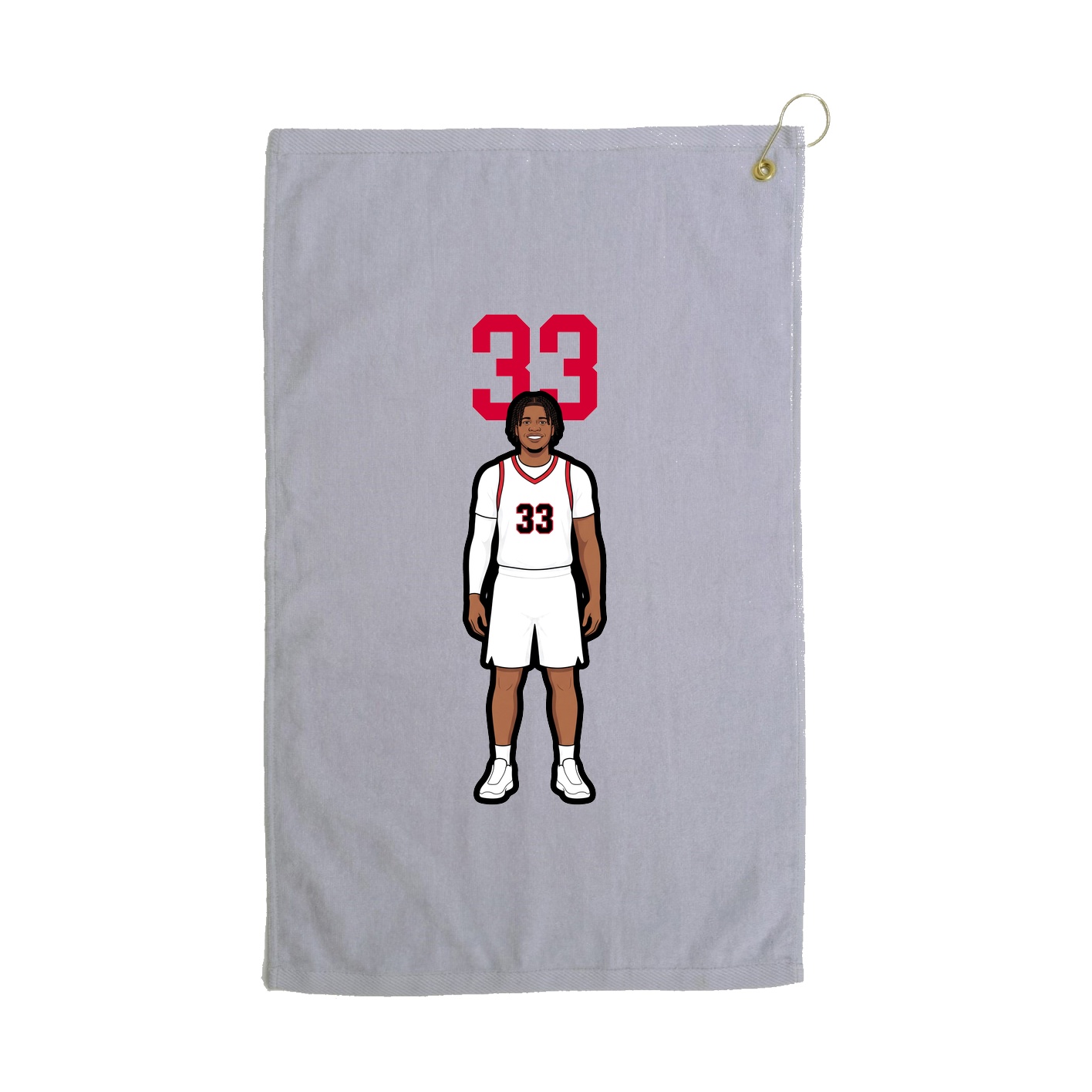 Golf Towel — Number Top in Grey