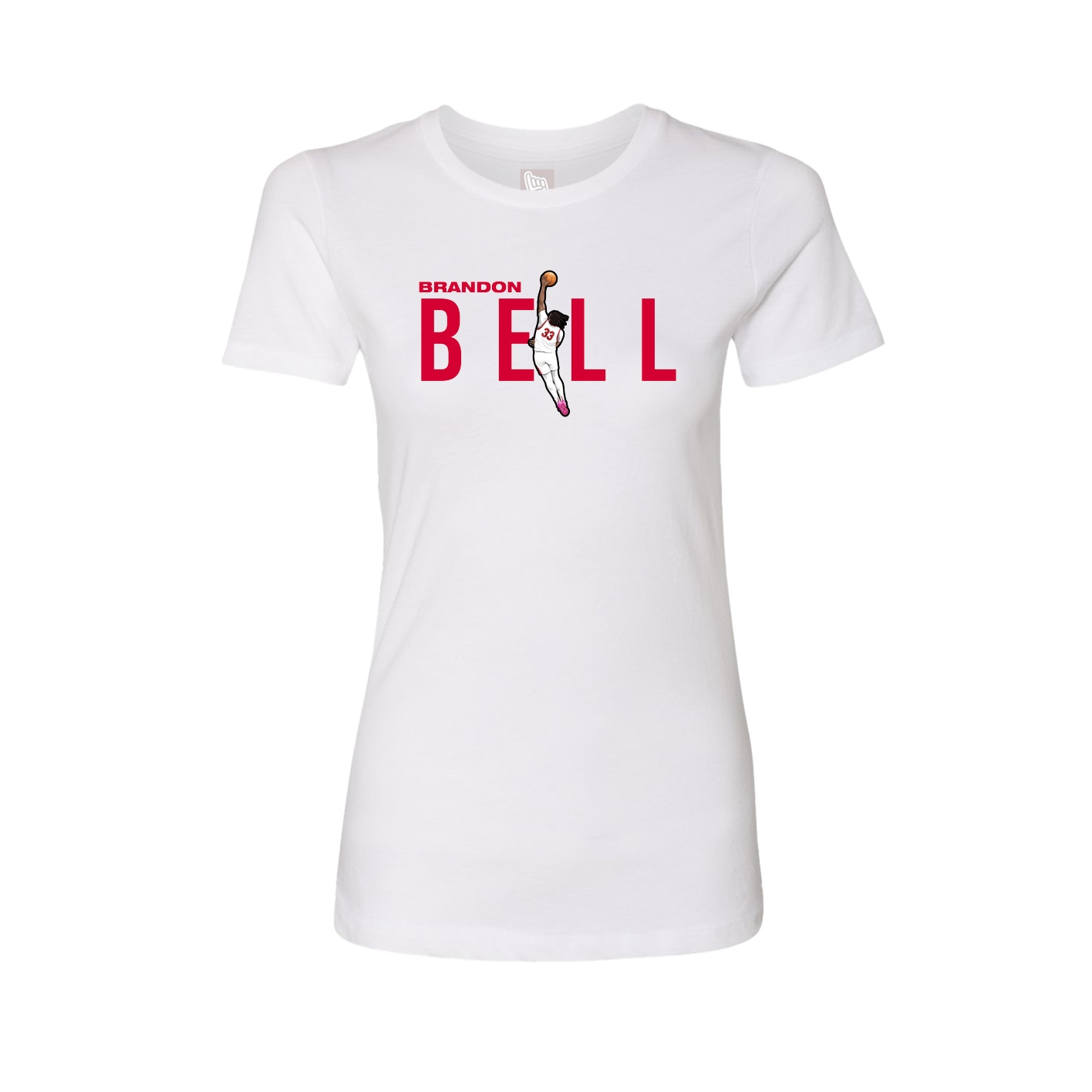 Fitted Women's Tee — Player Name in White