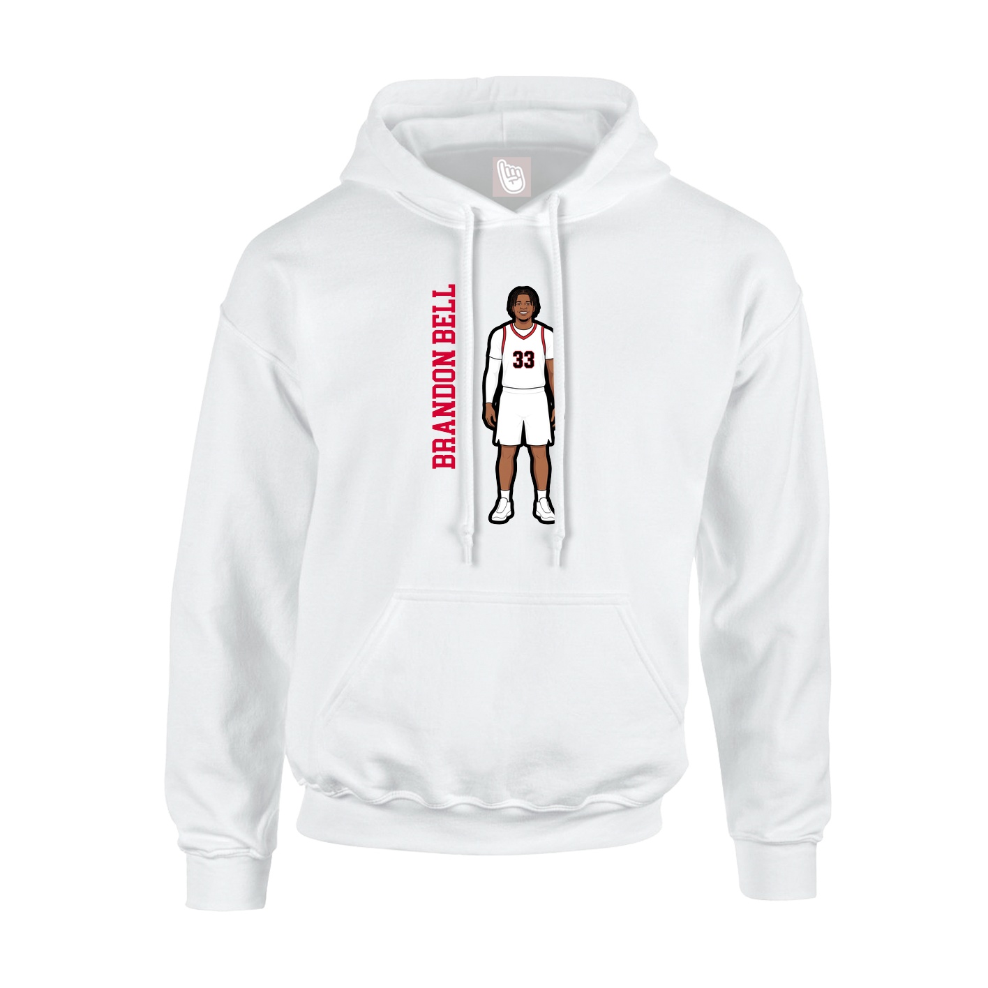Youth Hoodie — Name Vertical in White