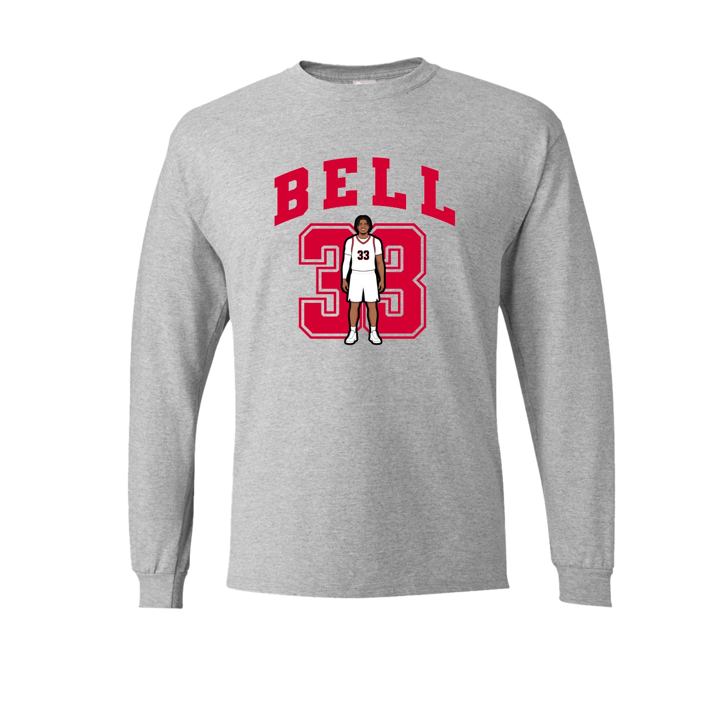 Long Sleeve Tee — Number in Grey