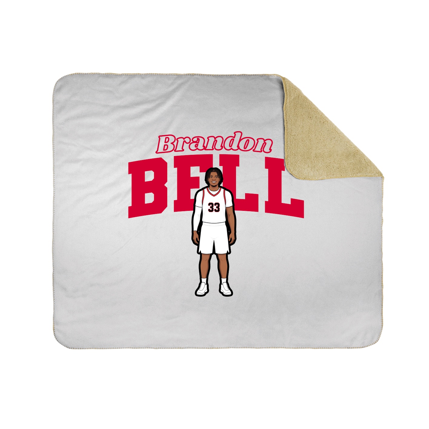 Throw Blanket — Name Arch in White