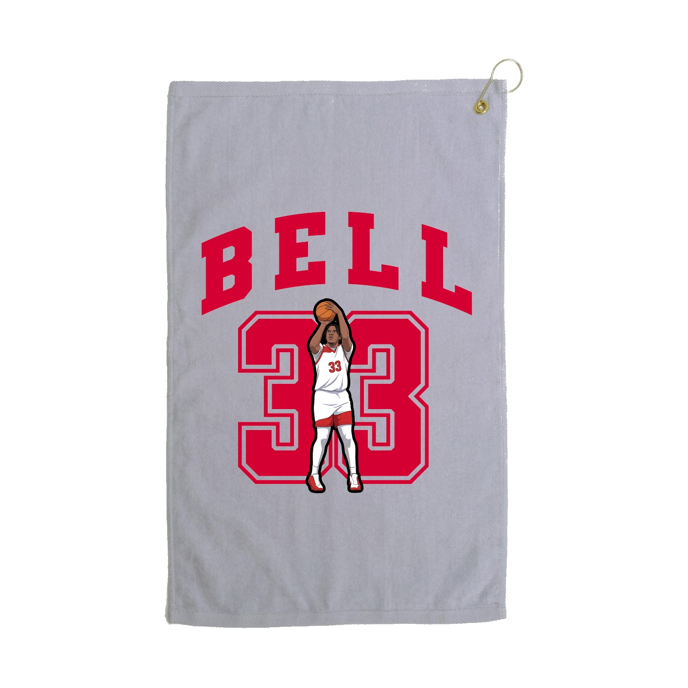 Golf Towel — Number in Grey