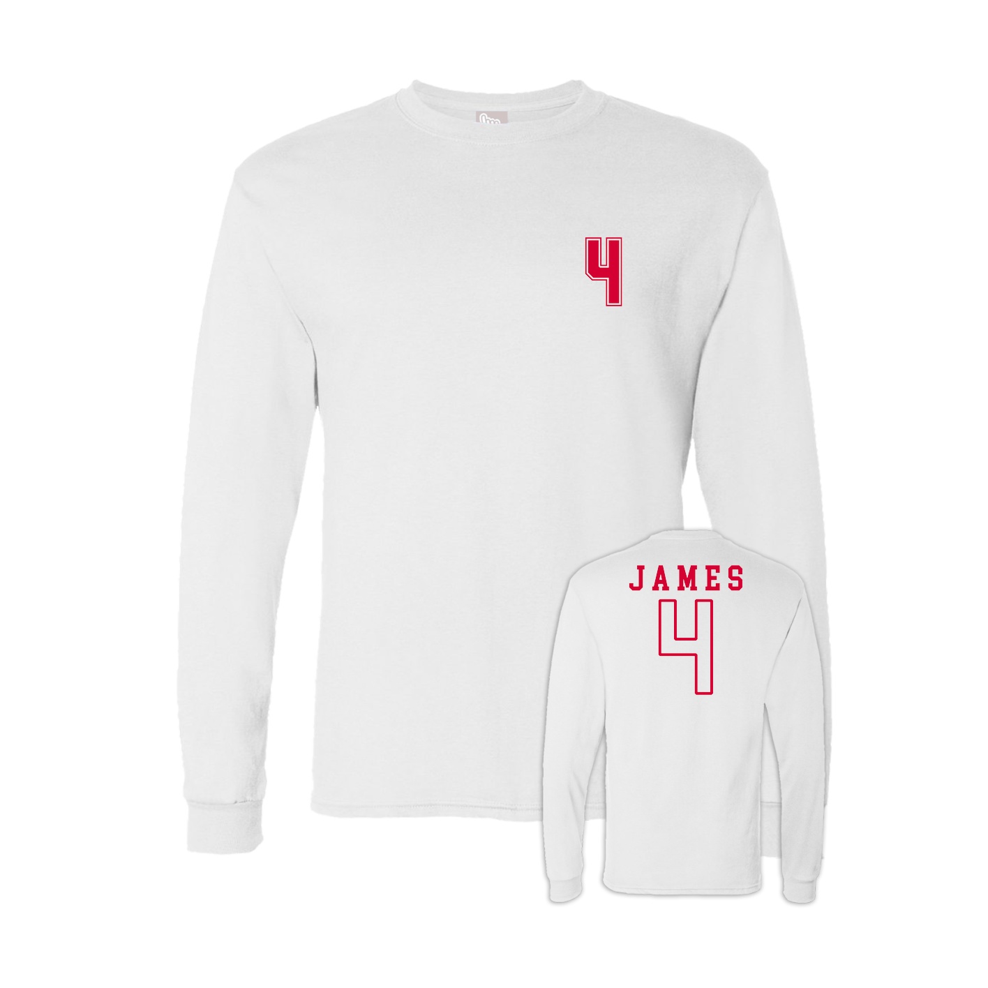 Long Sleeve Tee — Chest Back in White