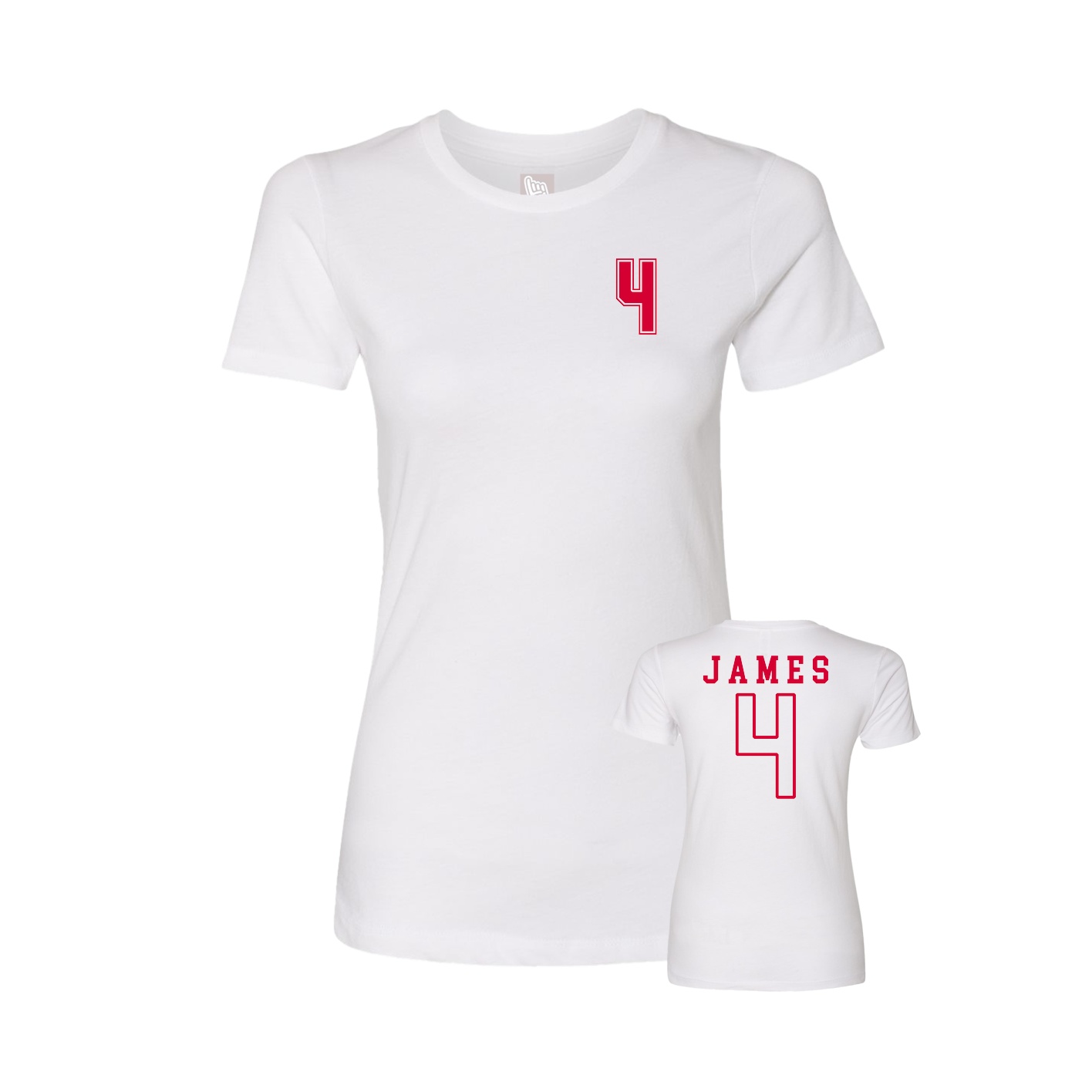 Fitted Women's Tee — Chest Back in White