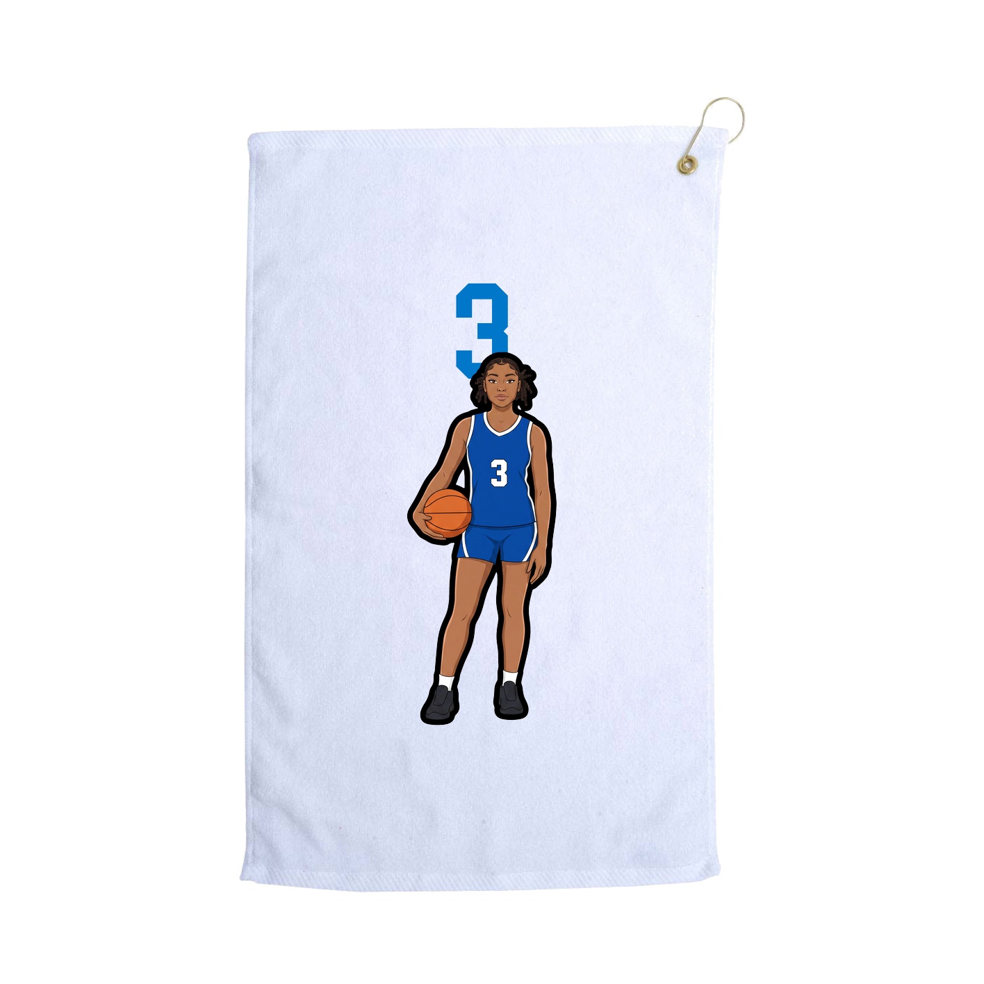 Golf Towel — Number Top in White
