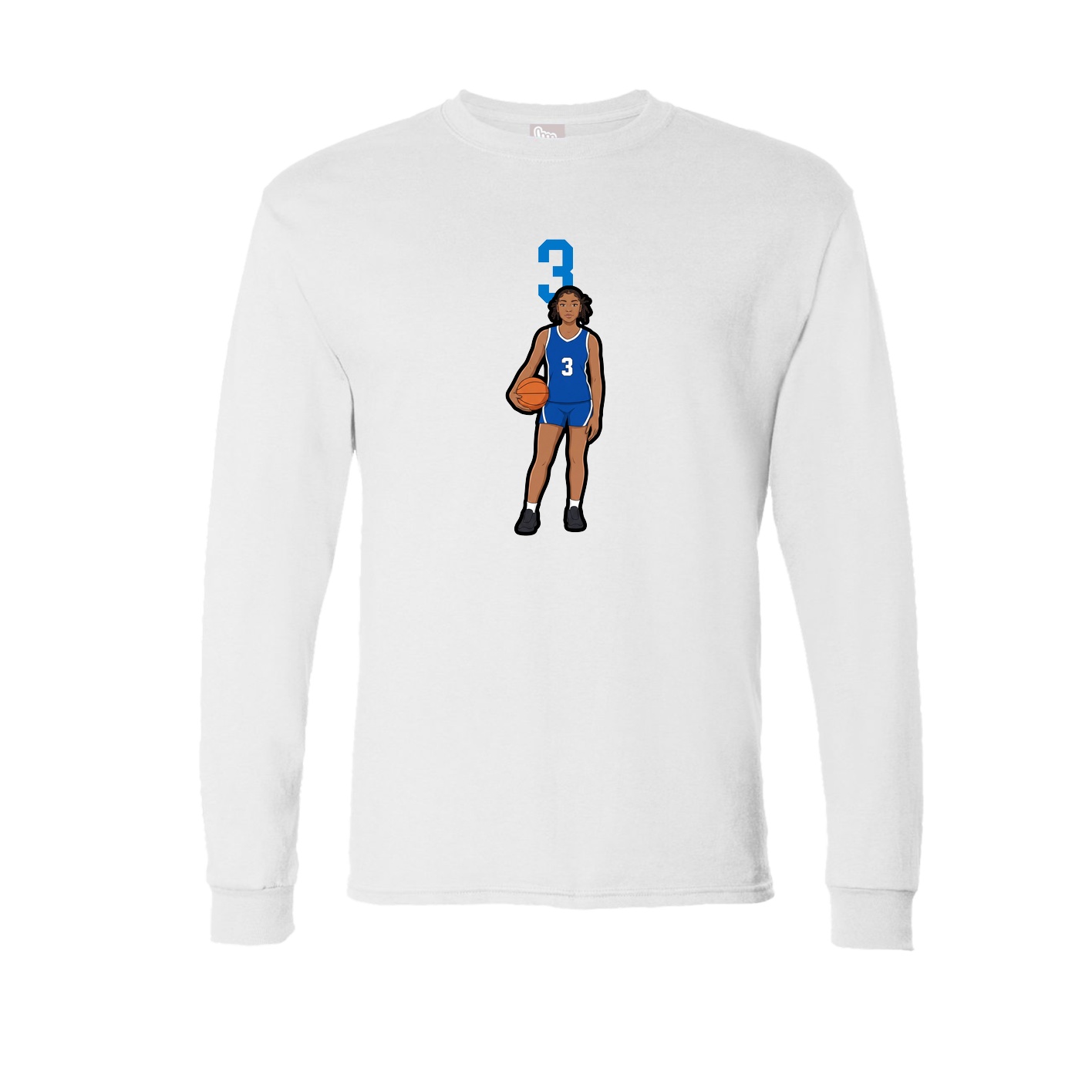Long Sleeve Tee — Number Top in White